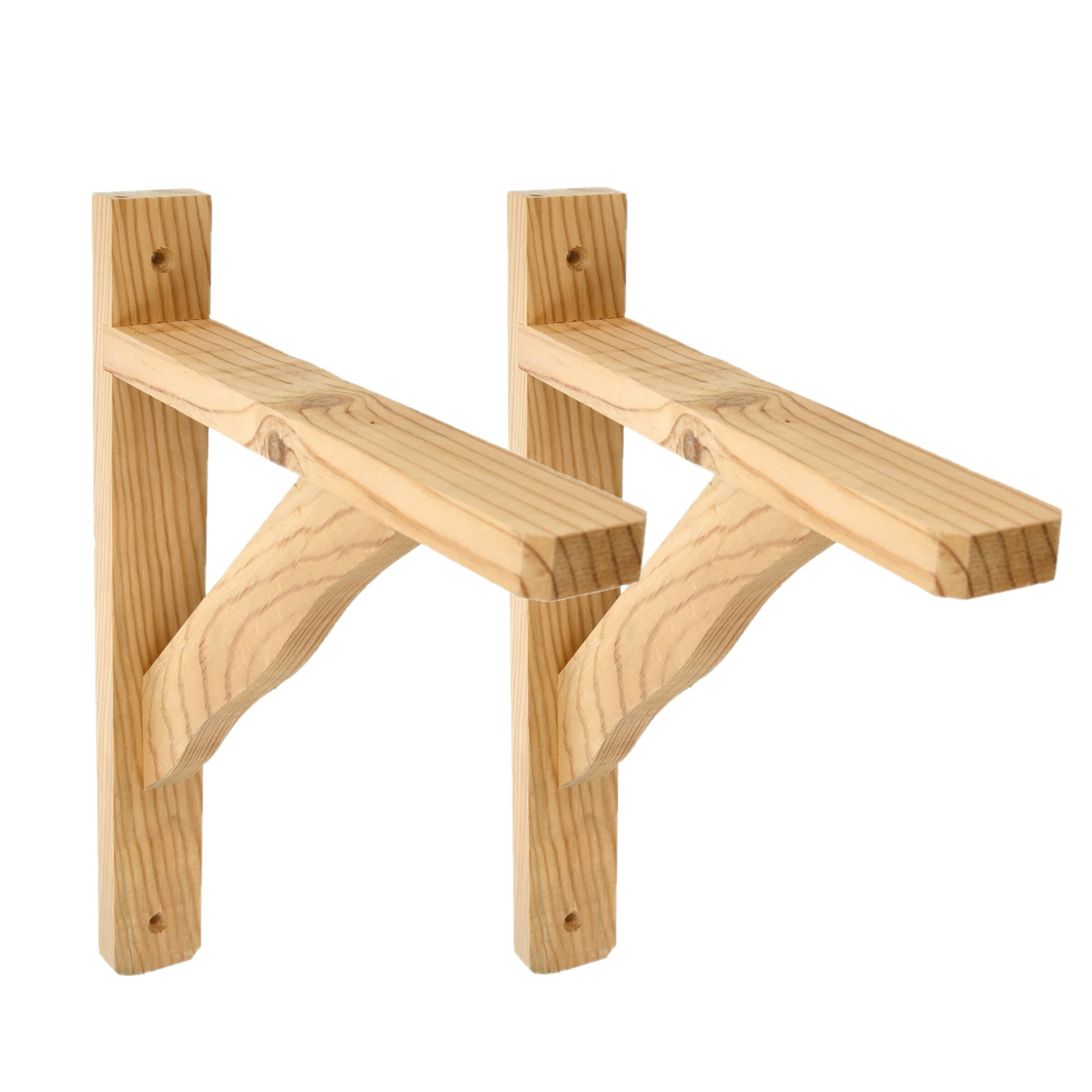 AMIG Plankdrager-planksteun van hout 2x lichtbruin H280 x B230 mm Tot 95 kg