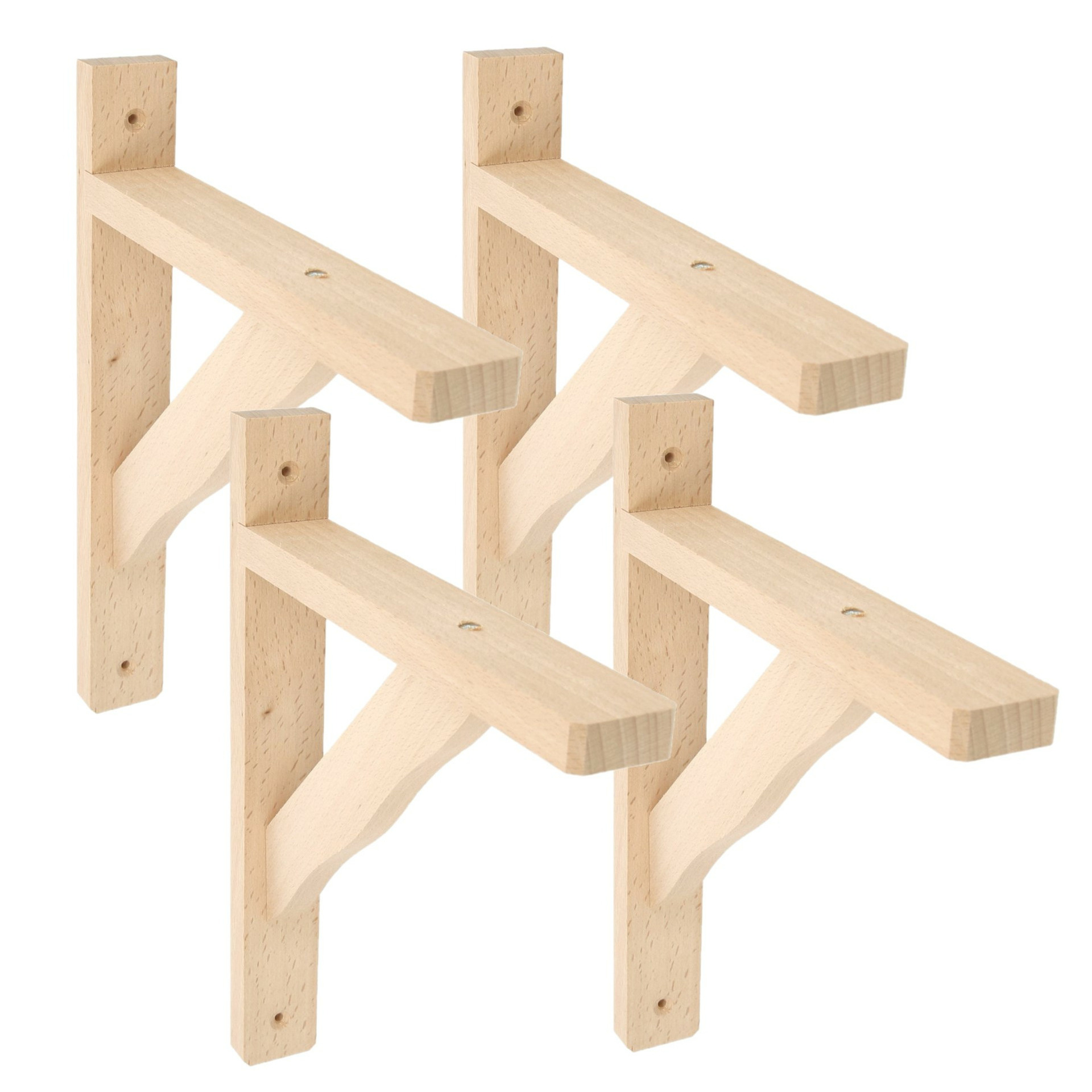 AMIG Plankdrager-planksteun van hout 4x lichtbruin H230 x B170 mm Tot 90 kg
