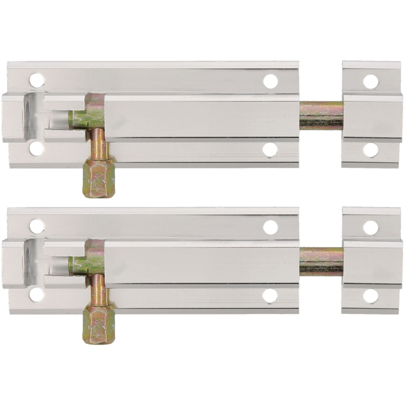 AMIG schuifslot-plaatgrendel 2x aluminium 5 cm zilver deur schutting raam slot