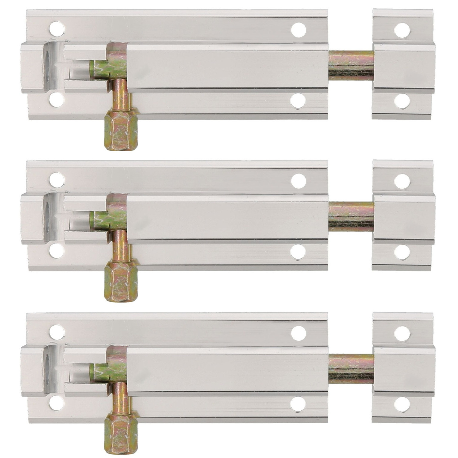 AMIG schuifslot-plaatgrendel 3x aluminium 5 cm zilver deur schutting raam slot