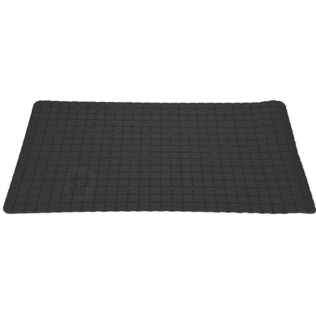 Anti-slip badmat zwart 69 x 39 cm rechthoekig