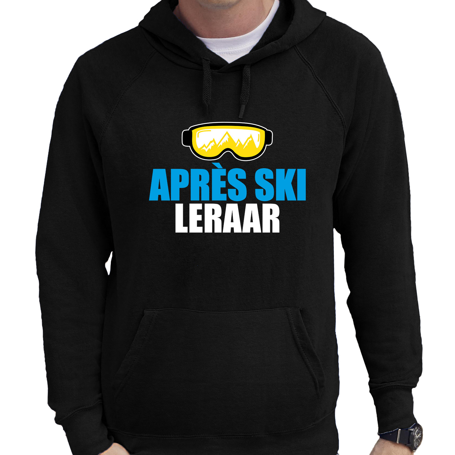 Apres ski hoodie Apres ski leraar zwart heren Wintersport capuchon sweater