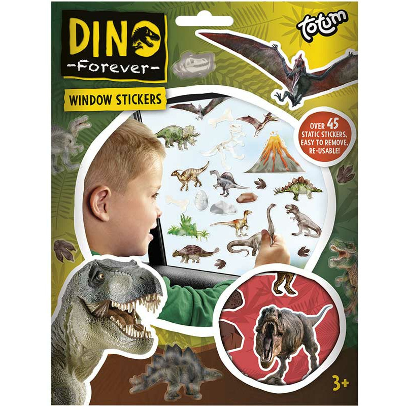 Auto raamstickers 45 stuks dinosaurus thema voor kinderen