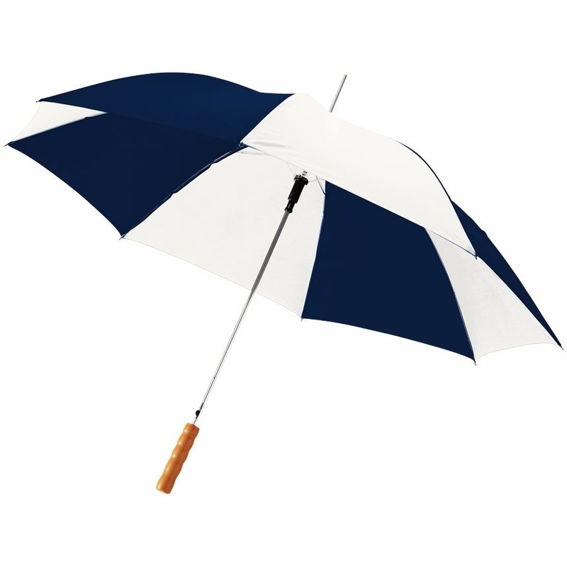 Automatische paraplu blauw-wit 82 cm