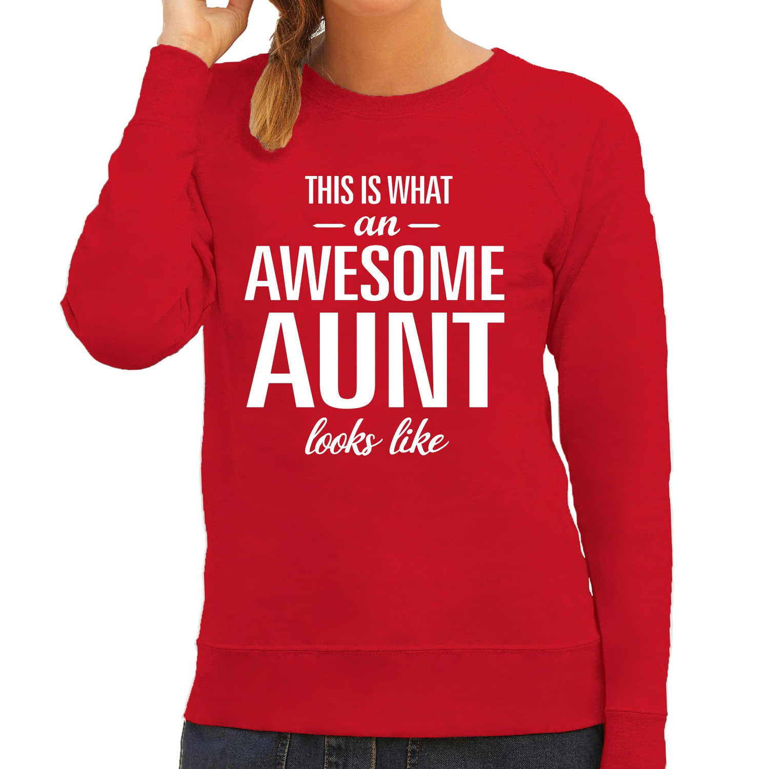 Awesome aunt-tante cadeau trui rood dames