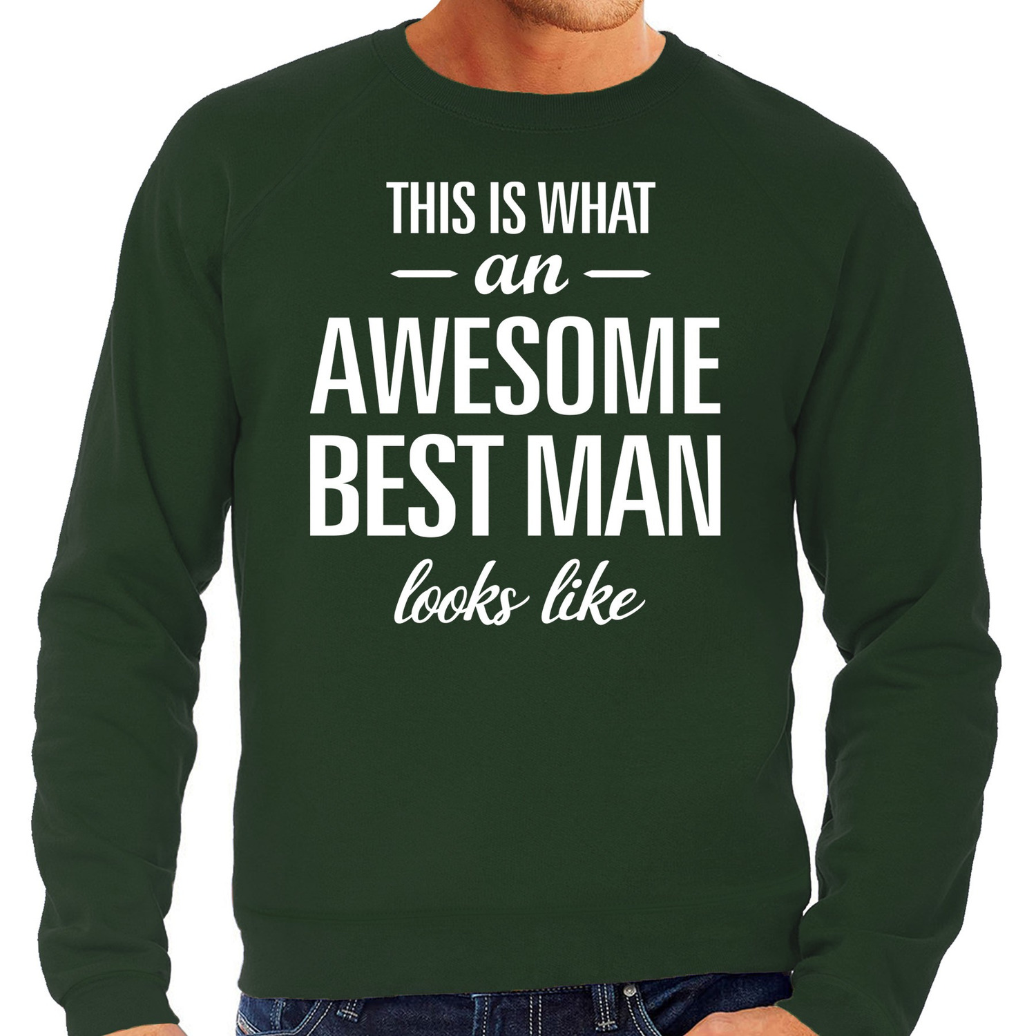 Awesome best man-getuige cadeau sweater groen heren
