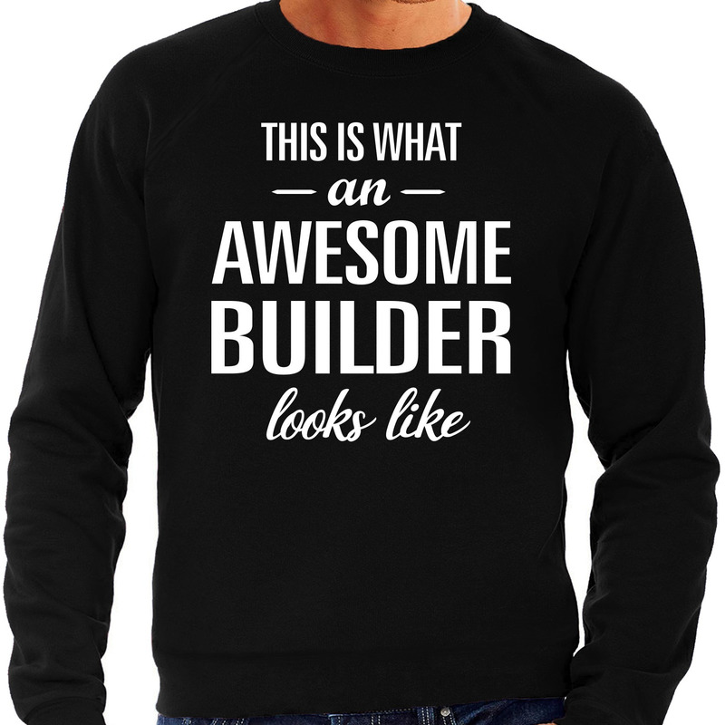 Awesome builder-bouwvakker cadeau sweater zwart heren