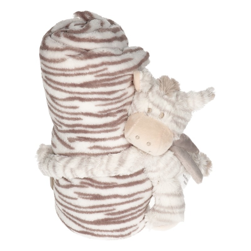 Baby-kinder dekentje met zebra knuffel