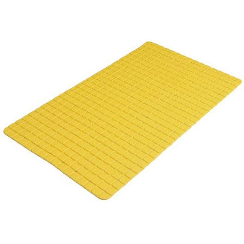 Badkamer-douche anti slip mat rubber voor op de vloer okergeel 39 x 69 cm