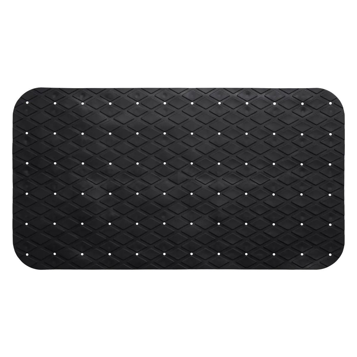 Badkamer-douche-bad anti slip mat rubber voor op de vloer zwart 70 x 35 cm