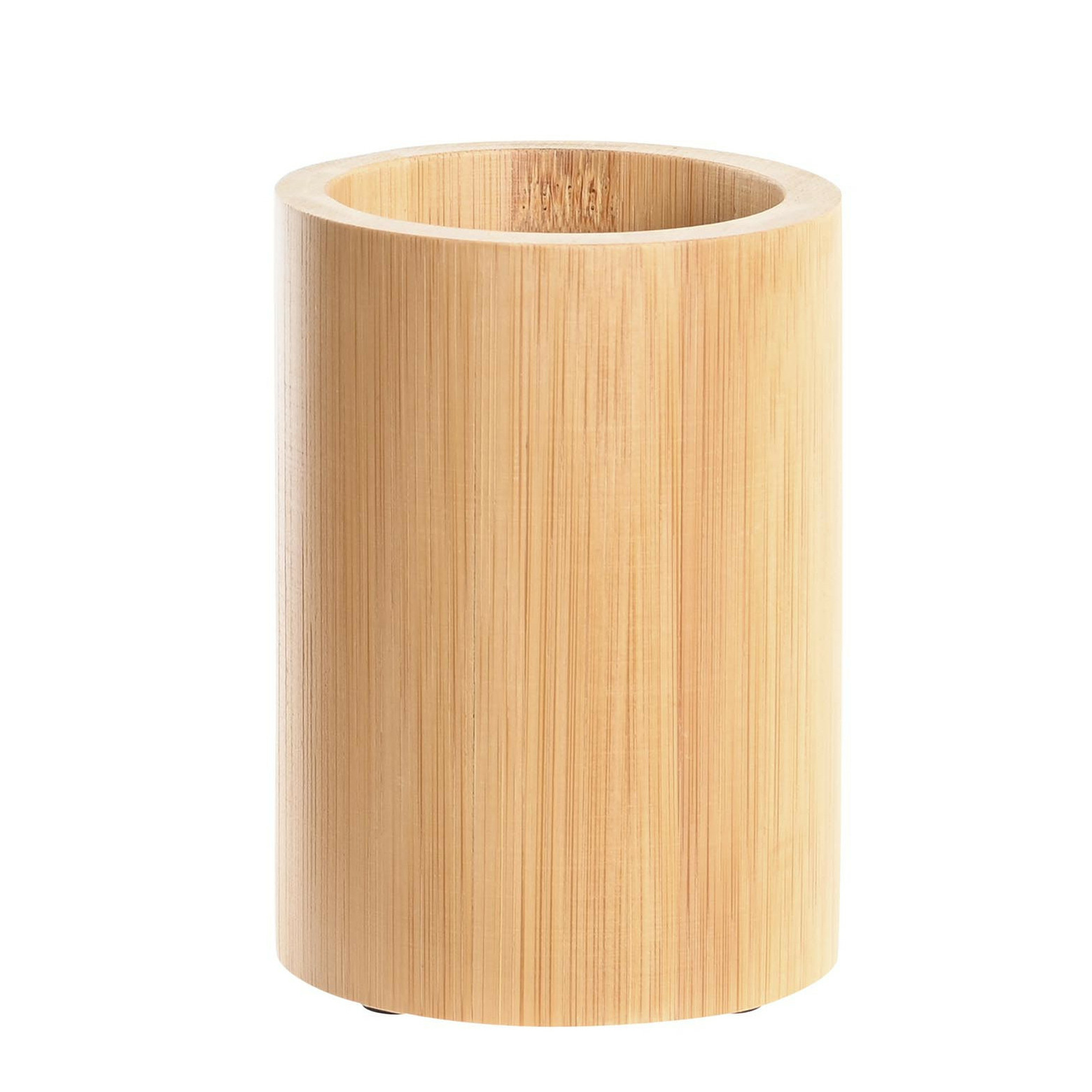 Badkamer tandenborstelhouder-drinkbeker bamboe hout 8 x 11 cm