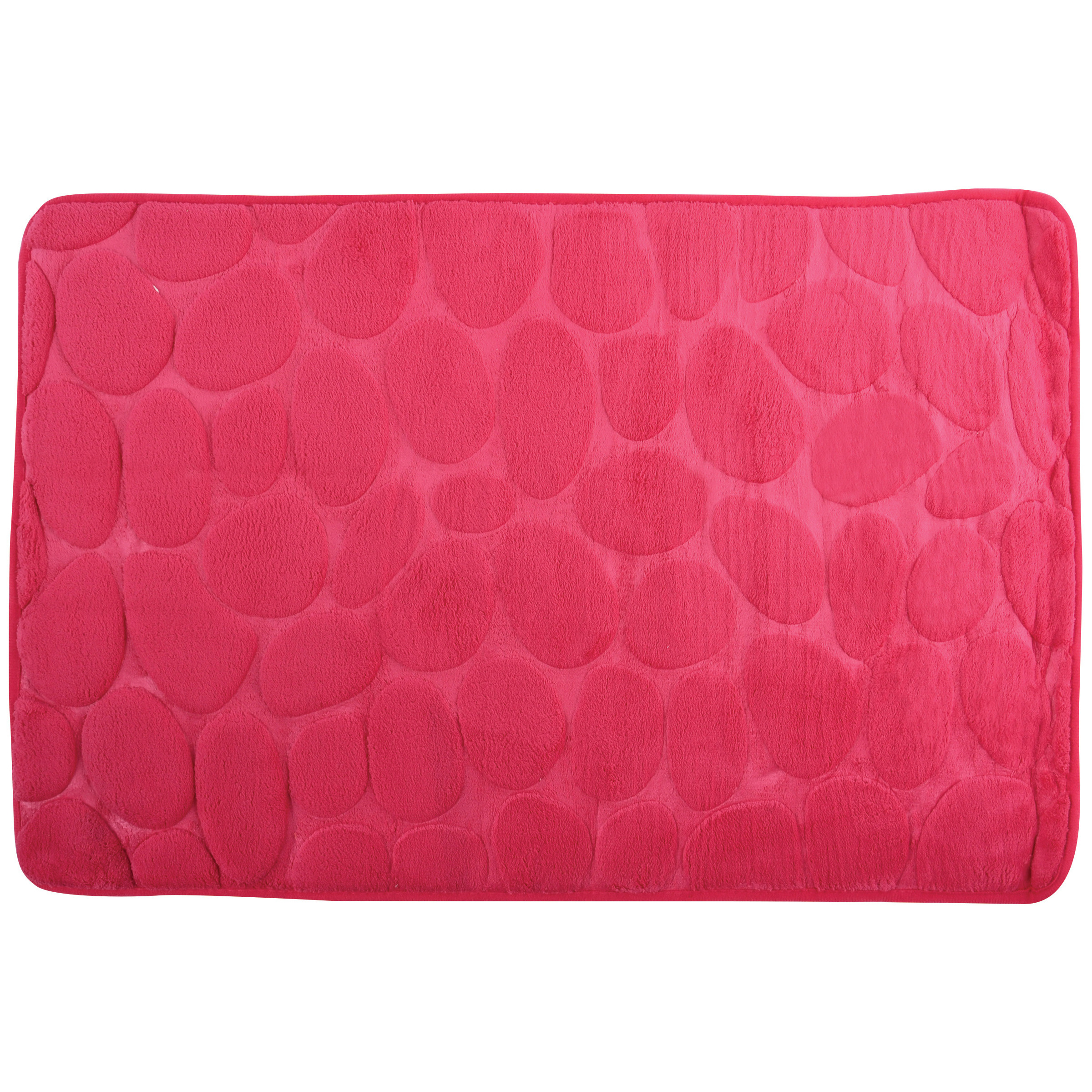 Badkamerkleedje-badmat tapijt kiezel motief vloermat fuchsia roze 50 x 80 cm laagpolig