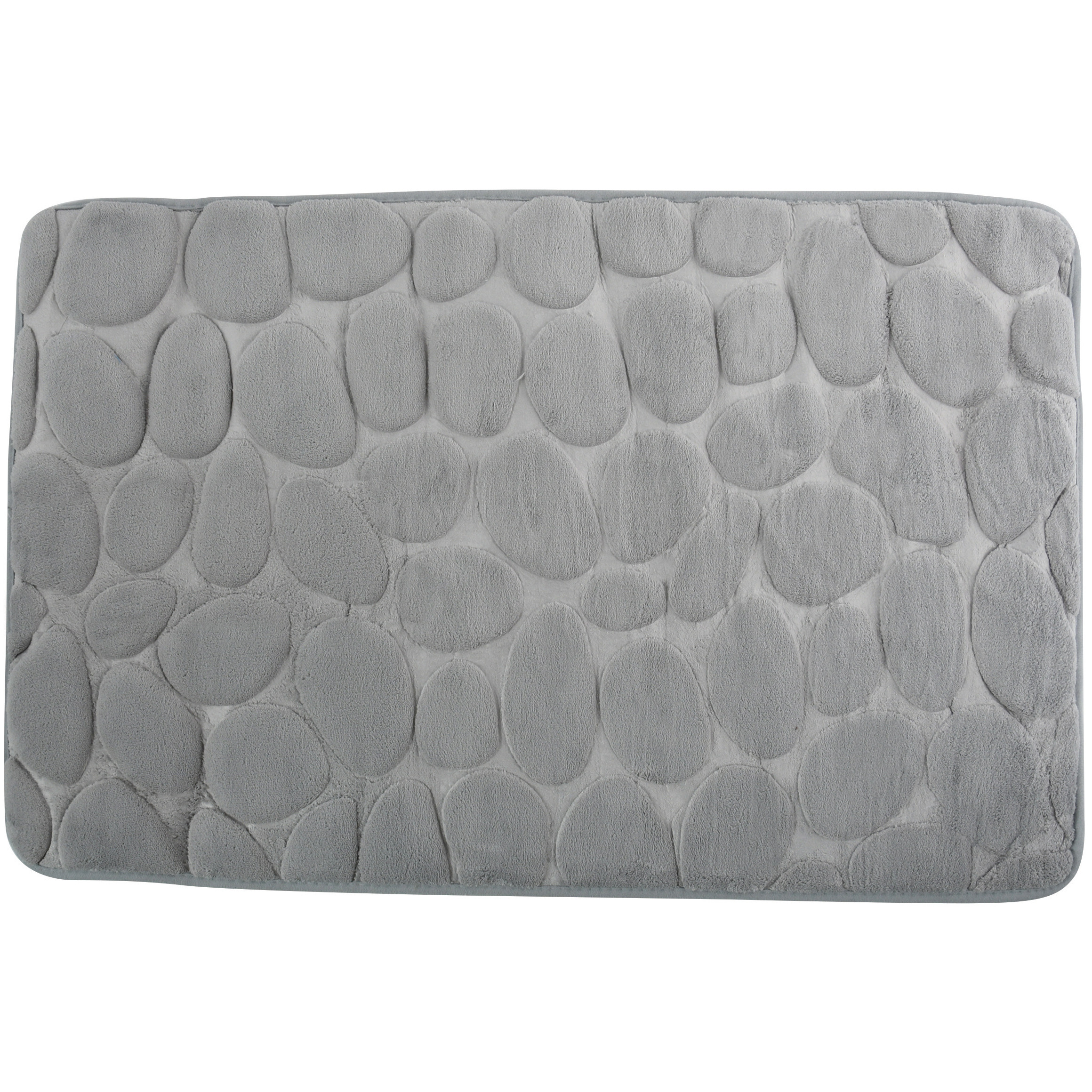 Badkamerkleedje-badmat tapijt kiezel motief vloermat grijs 50 x 80 cm laagpolig