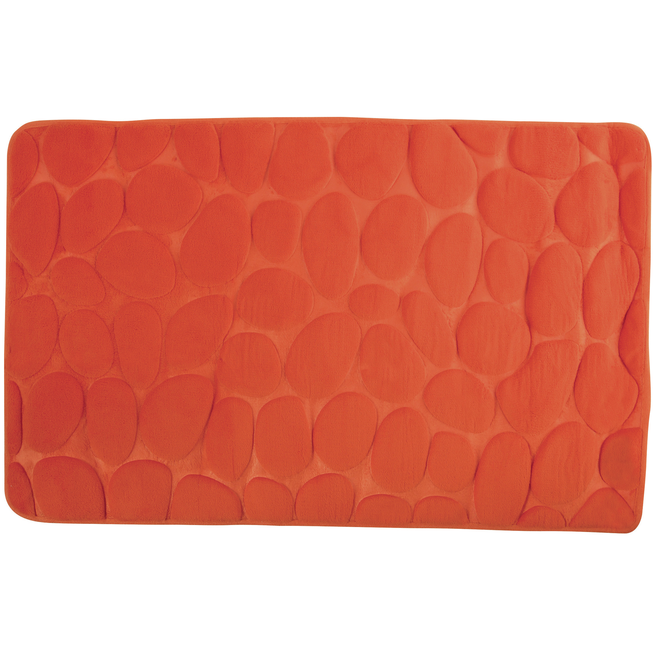 Badkamerkleedje-badmat tapijt kiezel motief vloermat oranje 50 x 80 cm laagpolig