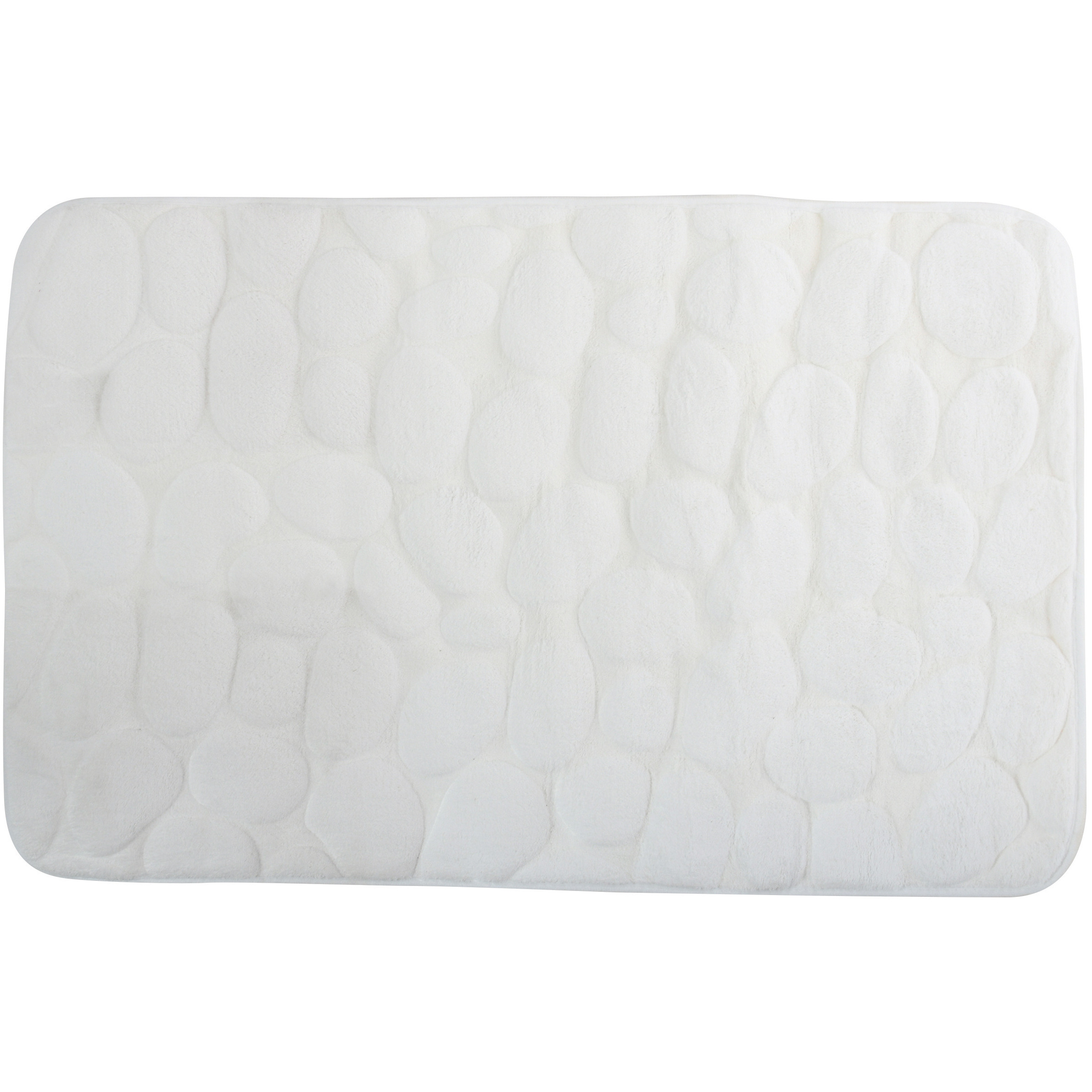 Badkamerkleedje-badmat tapijt kiezel motief vloermat wit 50 x 80 cm laagpolig