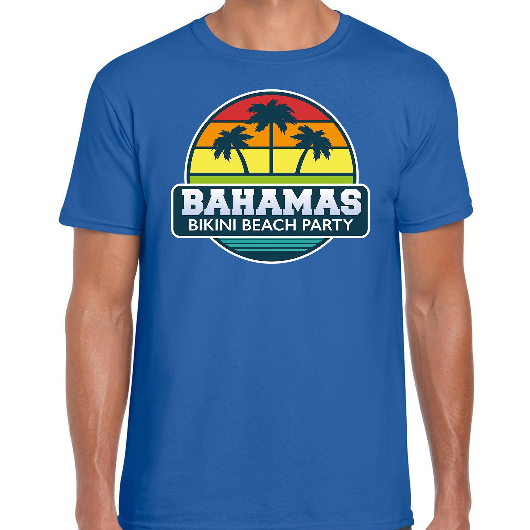 Bahamas zomer t-shirt-shirt Bahamas bikini beach party blauw voor heren