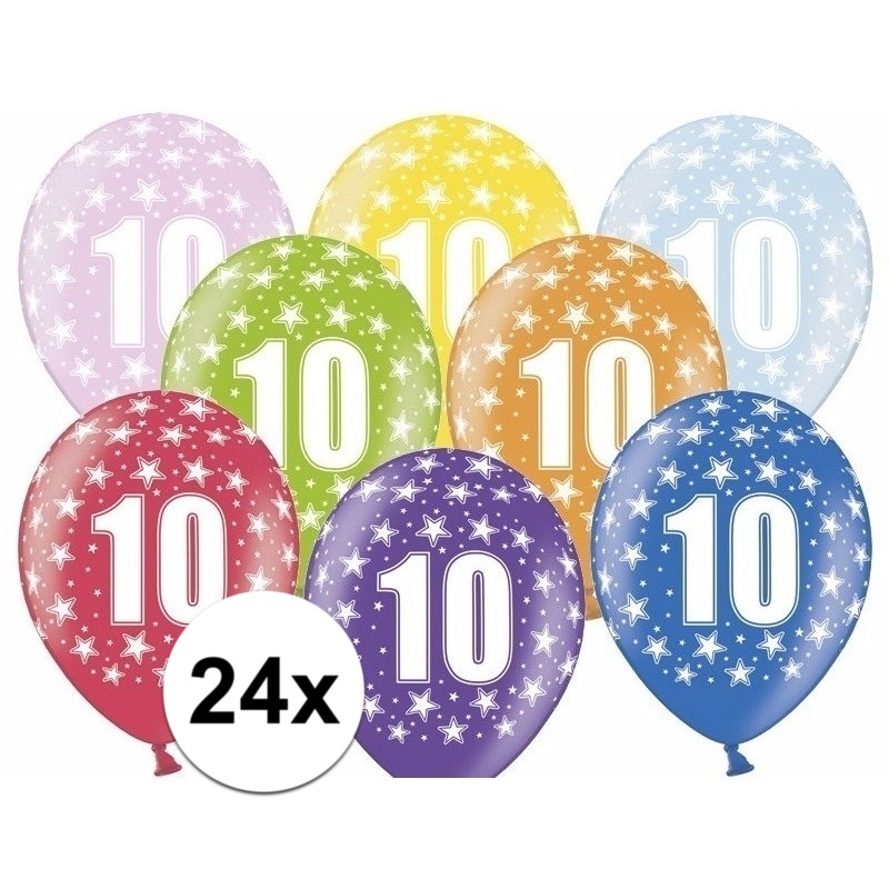Ballonnen 10 met sterretjes 24x -