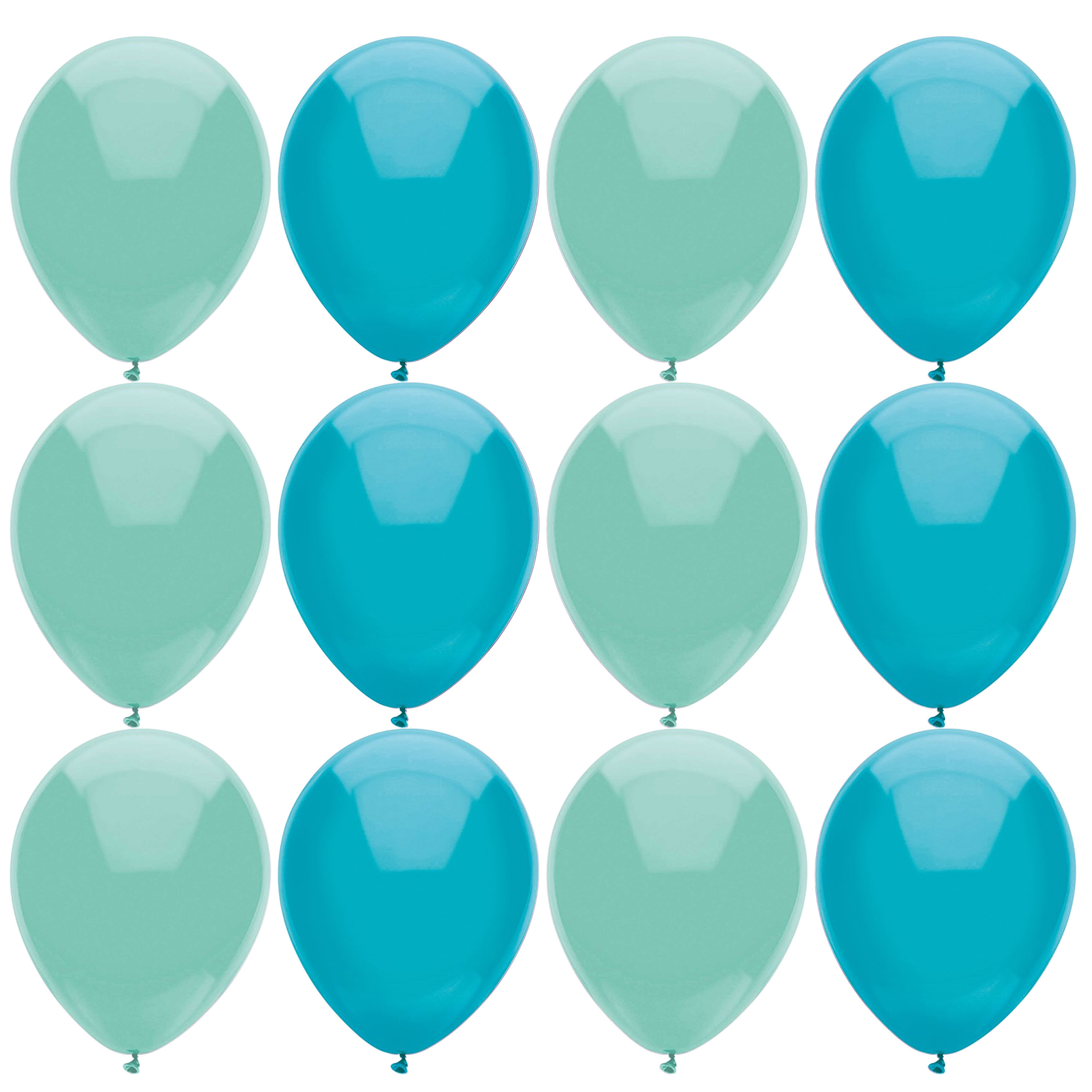 Ballonnen verjaardag/thema feest - 200x stuks - mintgroen/turquoise -