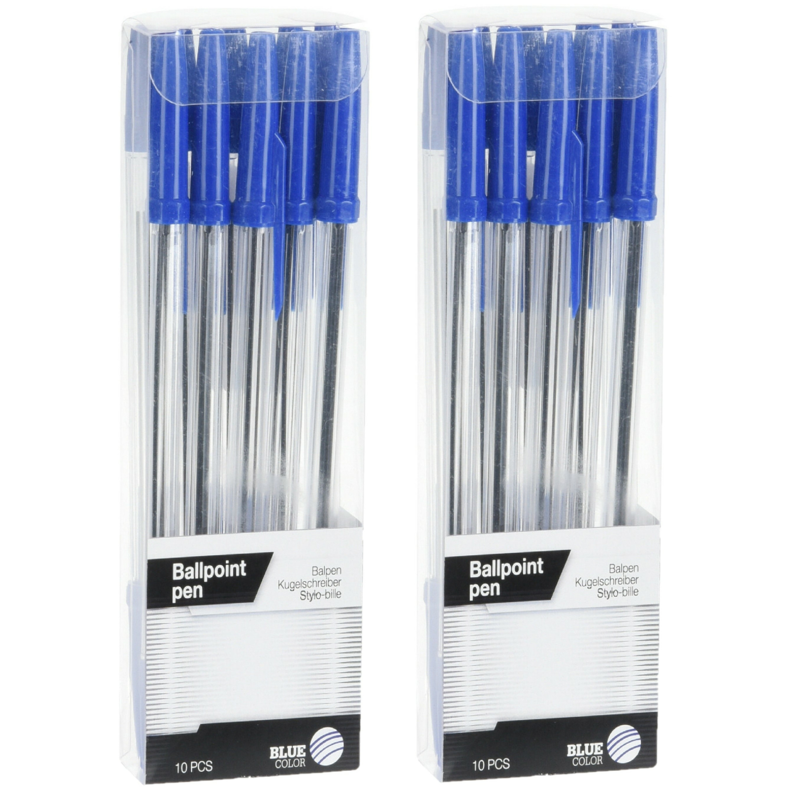 Balpennen set 20x schrijfmaterialen kleur blauw