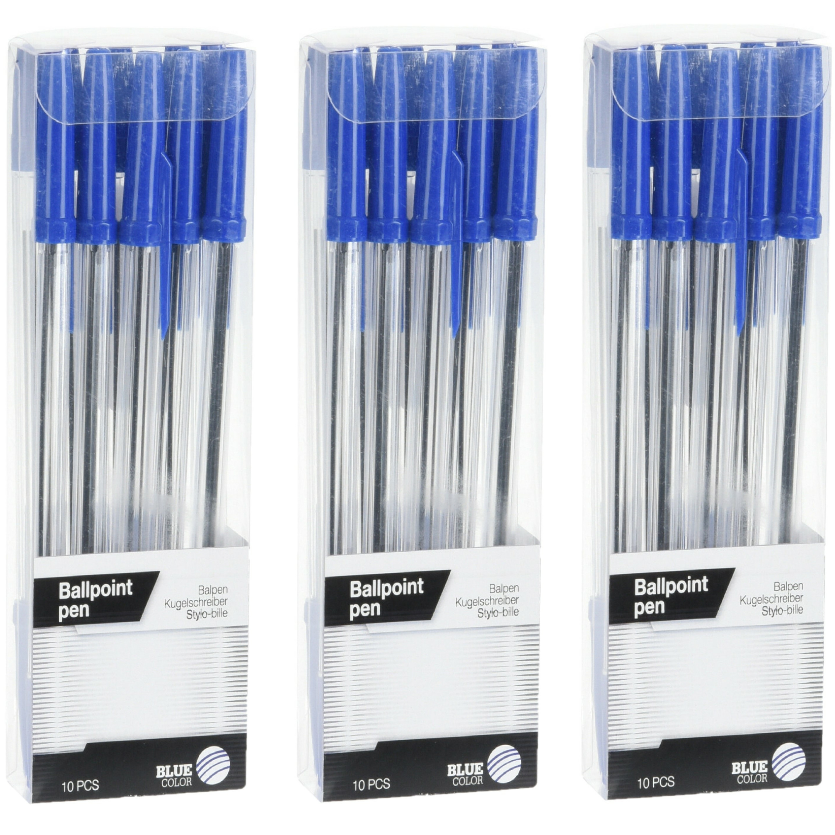 Balpennen set 30x schrijfmaterialen kleur blauw