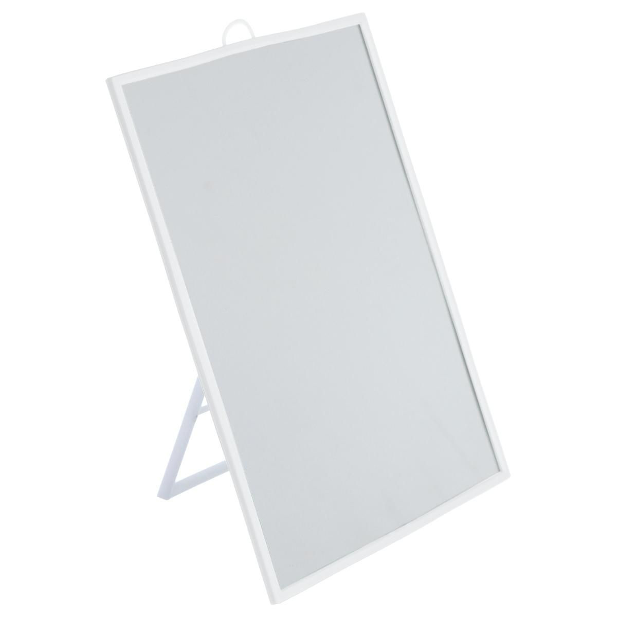 5five Basic make-up spiegel/scheerspiegel op standaard kunststof 20 x 30 cm wit -