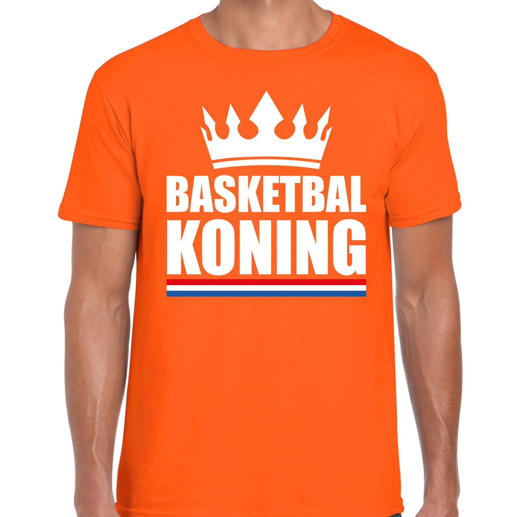 Basketbal koning t-shirt oranje heren Sport-hobby shirts