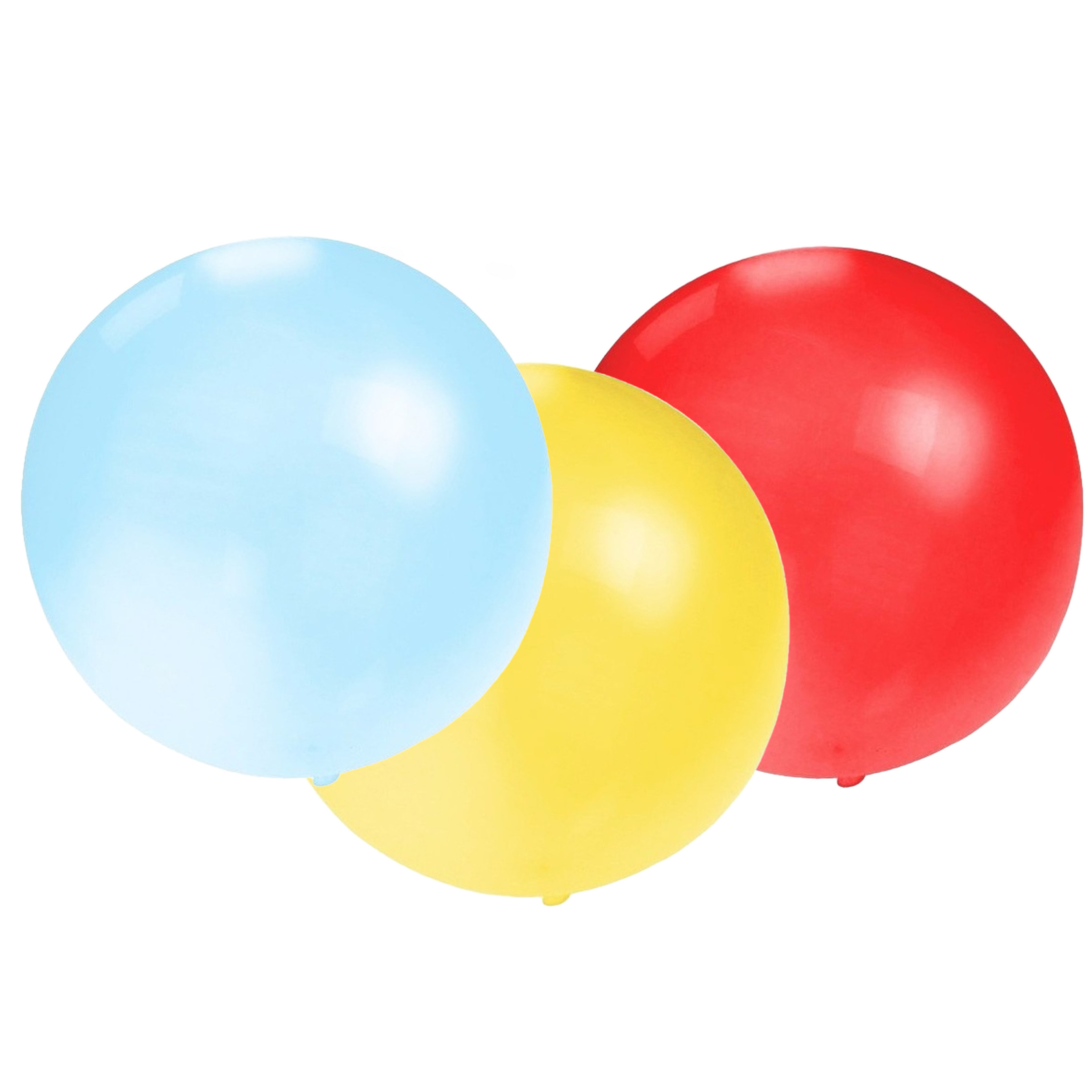 Bellatio Decorations 24x groot formaat ballonnen rood/blauw/geel met diameter 60 cm -