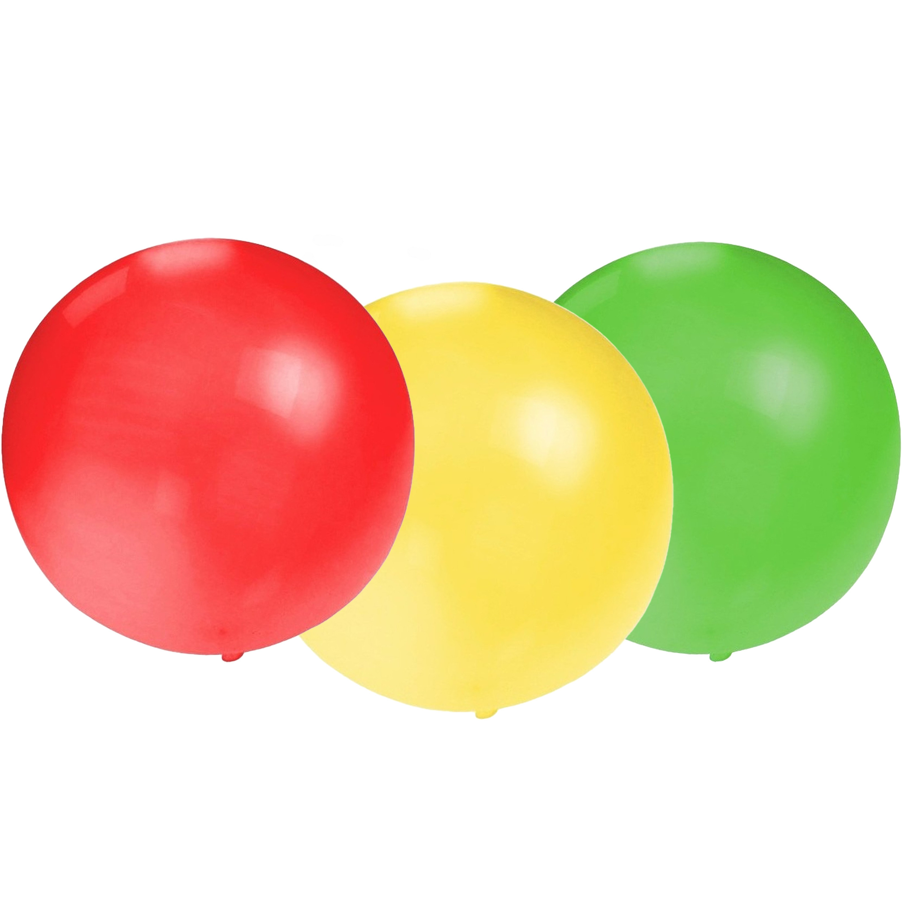 Bellatio Decorations 24x groot formaat ballonnen rood/groen/geel met diameter 60 cm