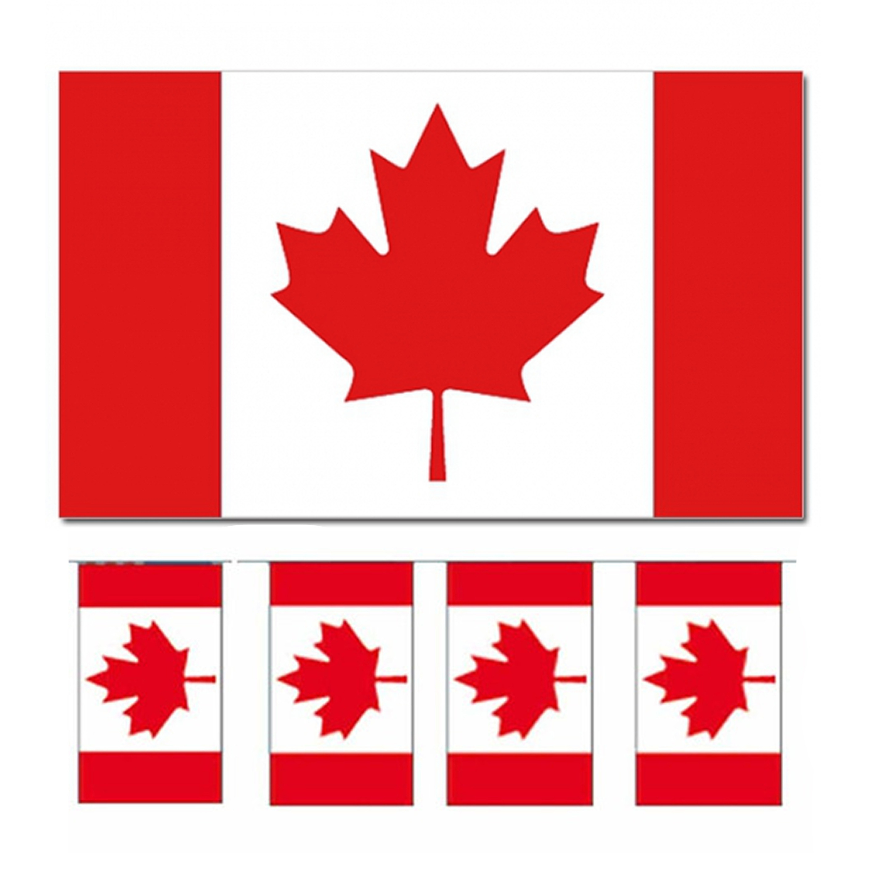 Bellatio Decorations Vlaggen versiering set Canada Vlag 90 x 150 cm en vlaggenlijn 4 meter