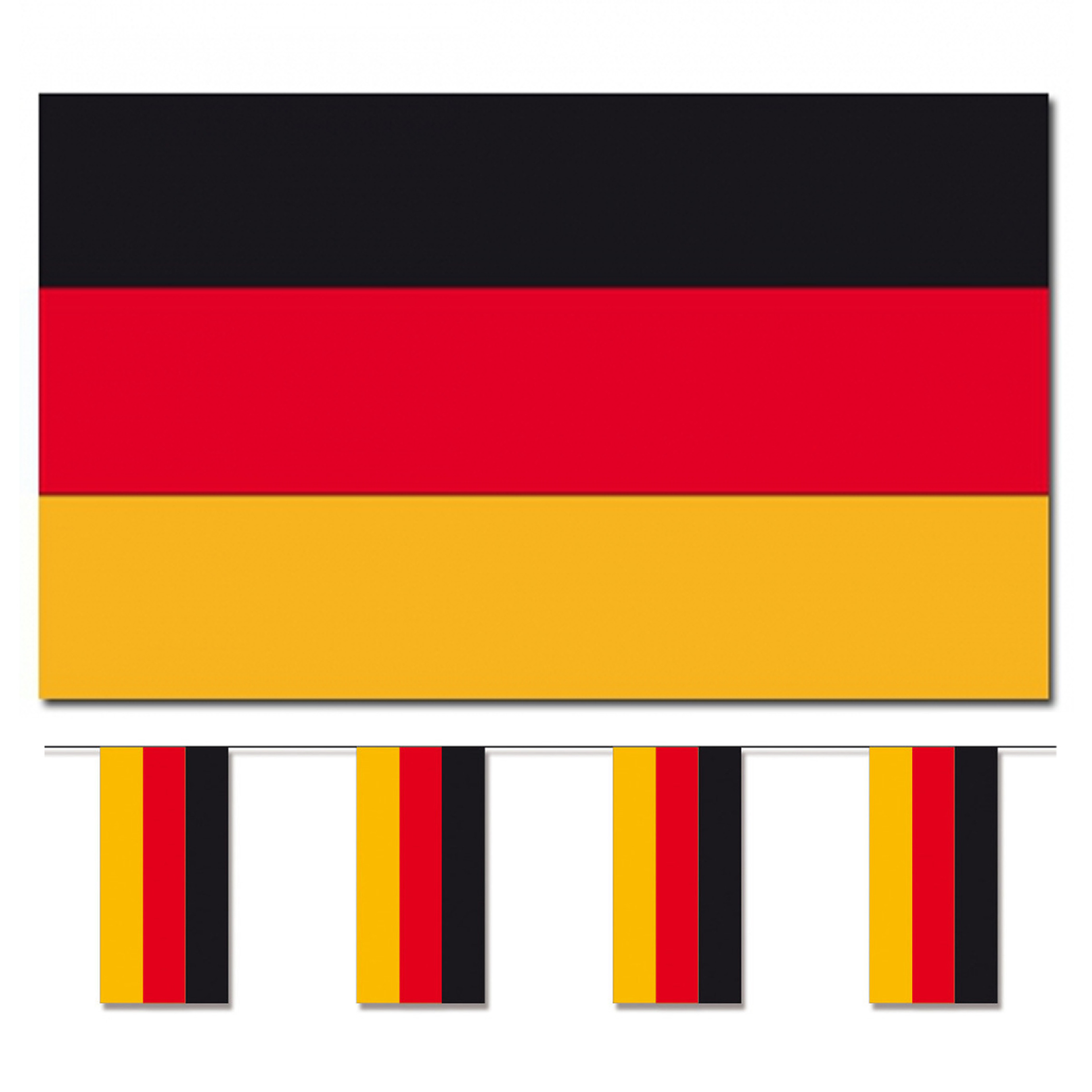 Bellatio Decorations Vlaggen versiering set Duitsland Vlag 90 x 150 cm en vlaggenlijn 4 meter
