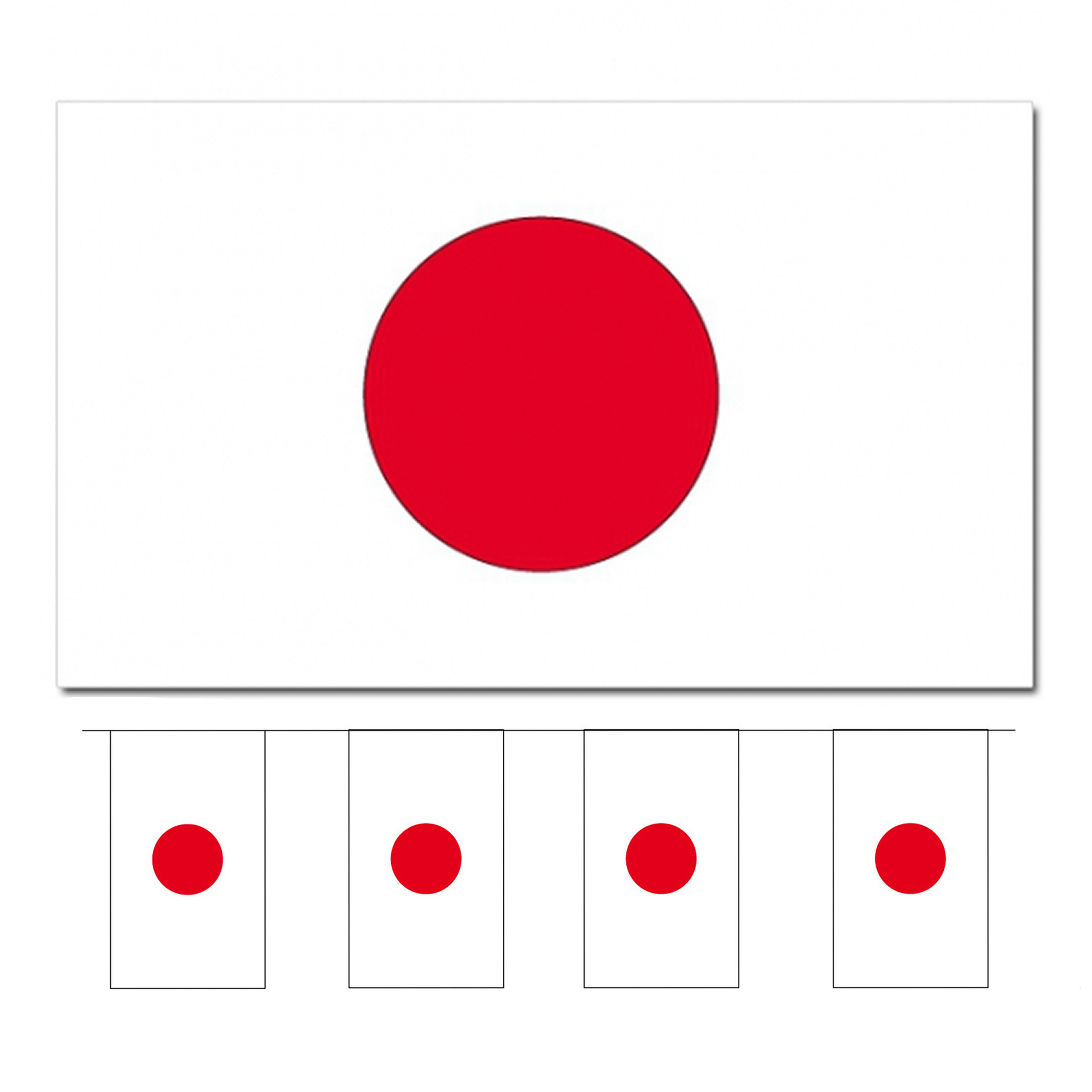 Bellatio Decorations Vlaggen versiering set Japan Vlag 90 x 150 cm en vlaggenlijn 4 meter
