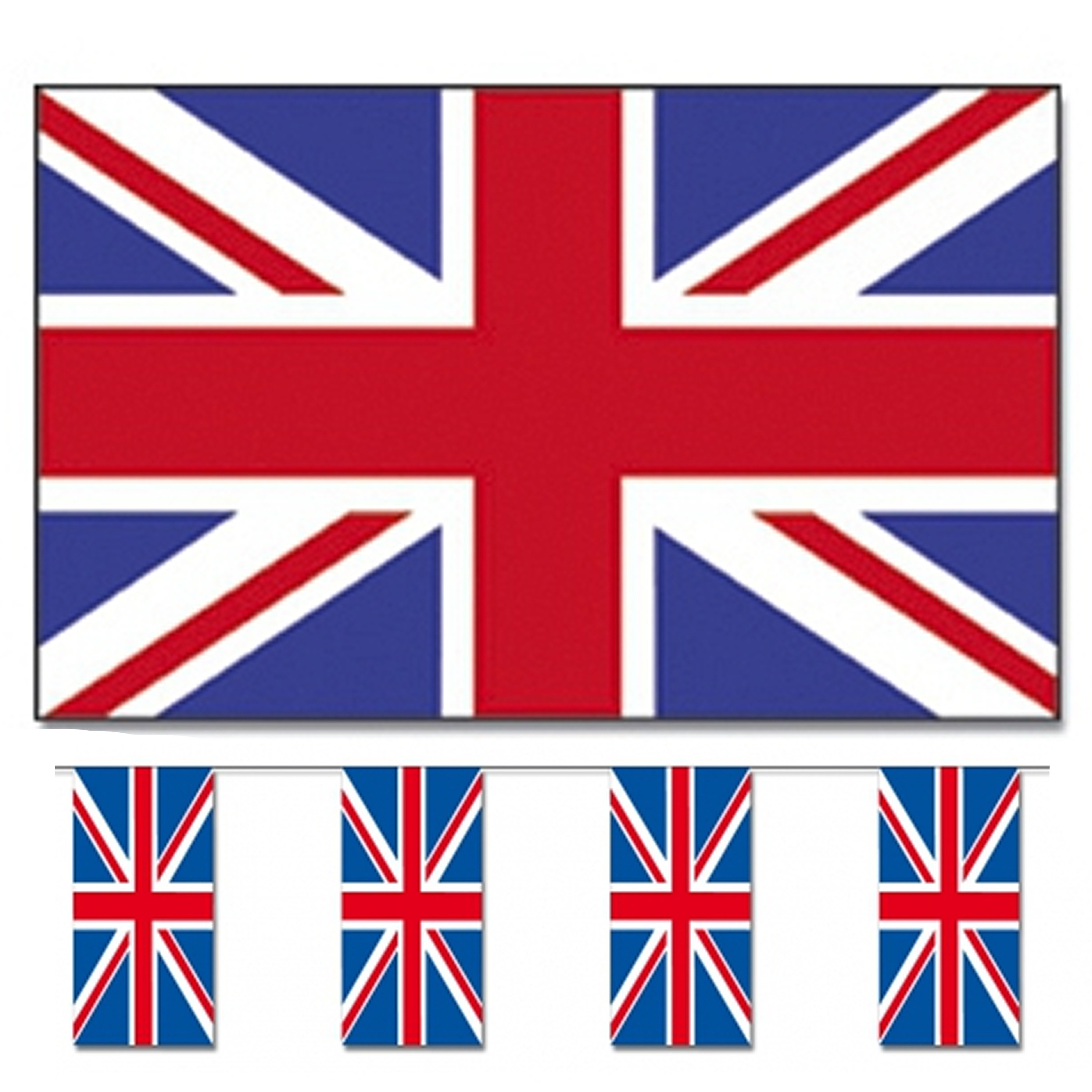 Bellatio Decorations Vlaggen versiering set UK-Engeland Vlag 90 x 150 cm en vlaggenlijn 4m