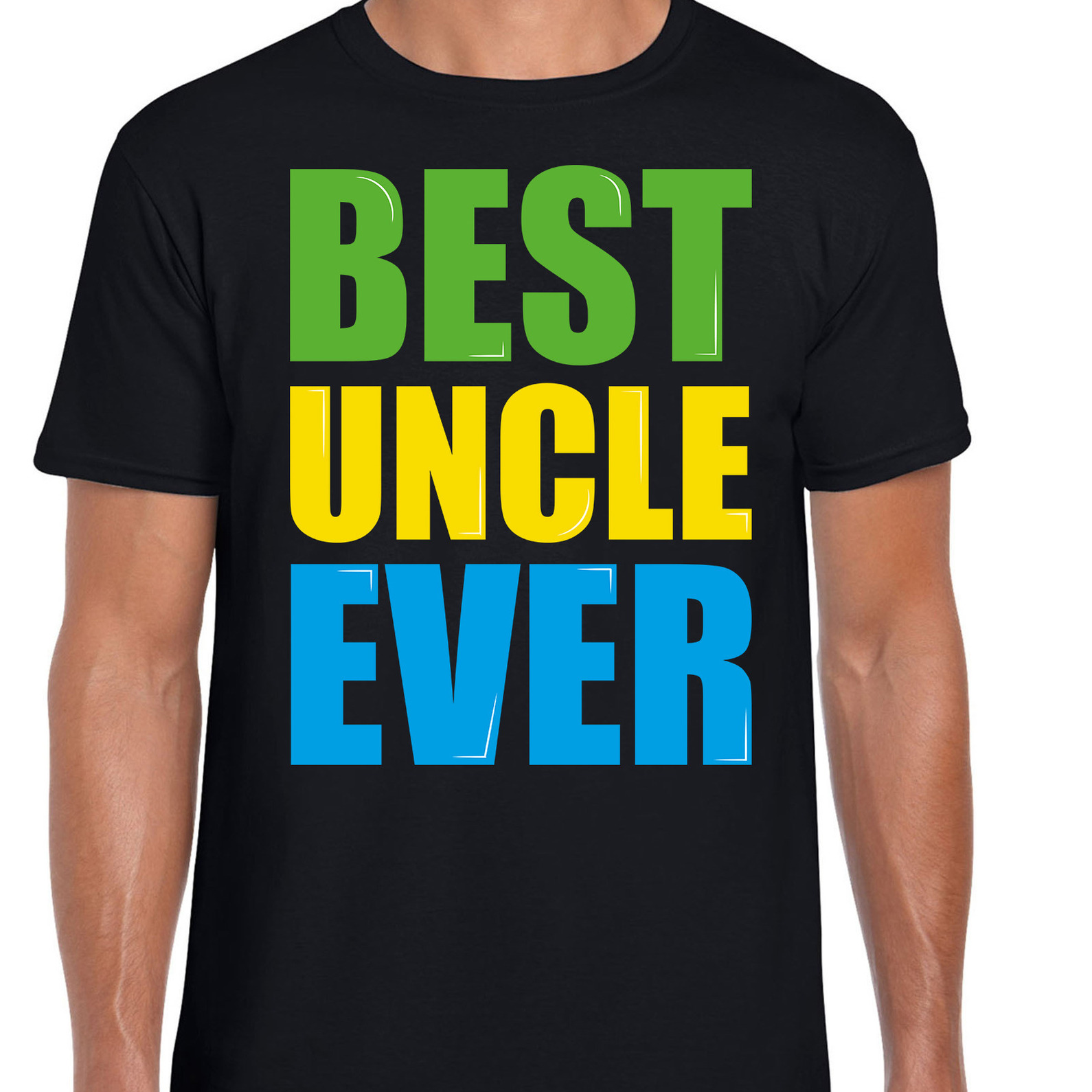 Best uncle ever-Beste oom ooit fun t-shirt zwart heren