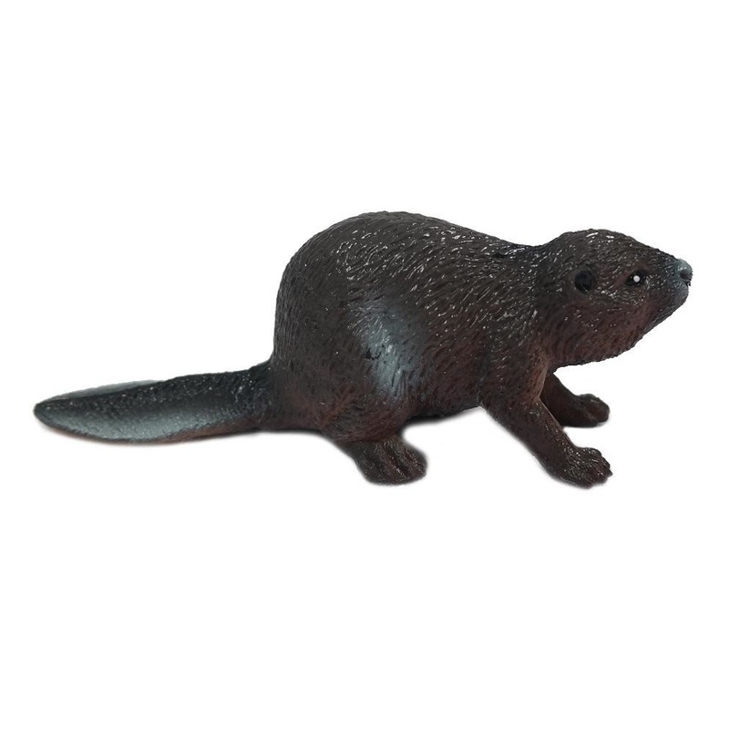 Afbeelding van Bever speelgoed dier - donkerbruin - kunststof - 5 cm