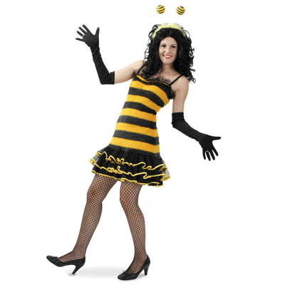 Bijen jurkje dames kostuum - verkleedkleding