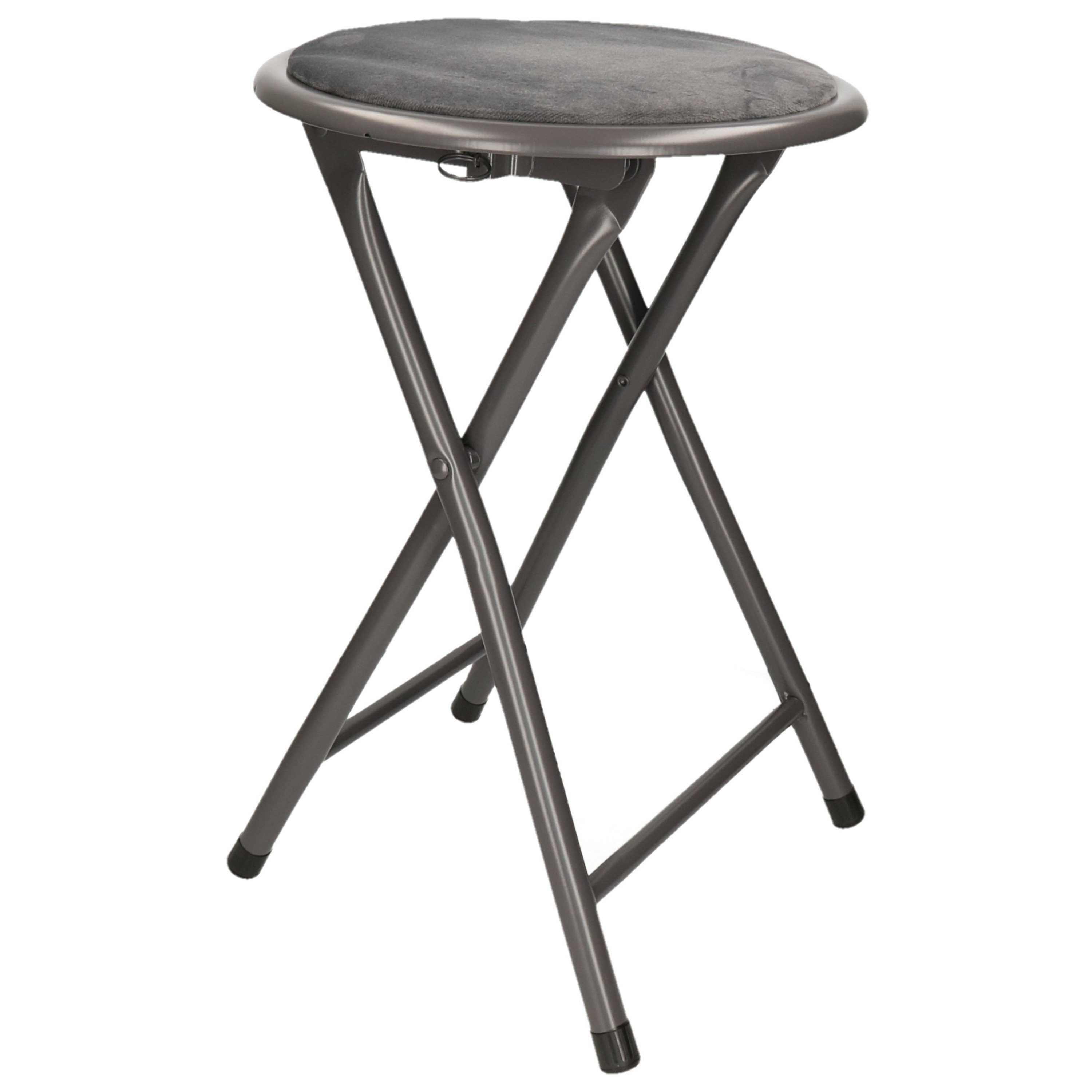Bijzet krukje-stoel Opvouwbaar grijs D30 x H45 cm