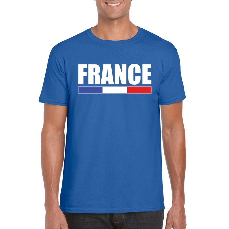 Blauw Frankrijk supporter shirt heren M -