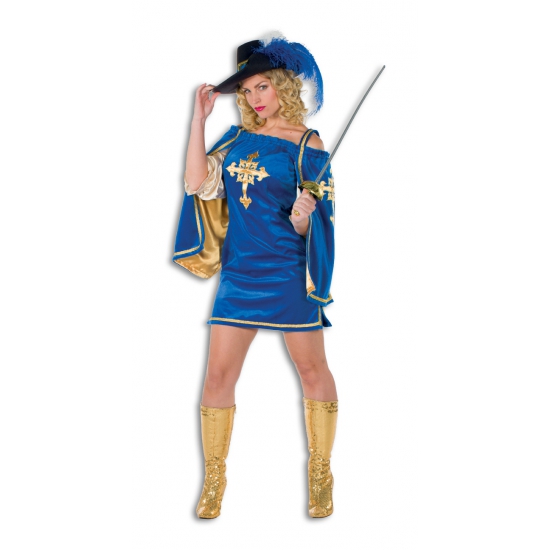 Blauw musketiers jurkje voor dames