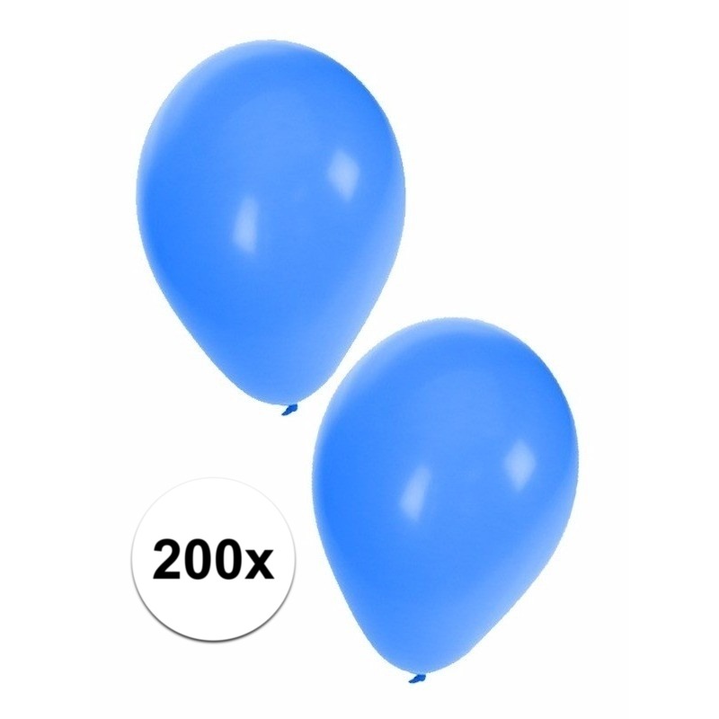 Blauwe ballonnen 200 stuks -