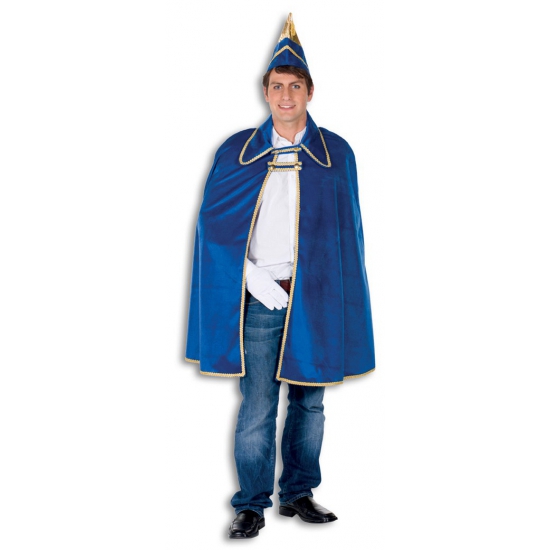 Blauwe Prins Carnaval cape en hoed