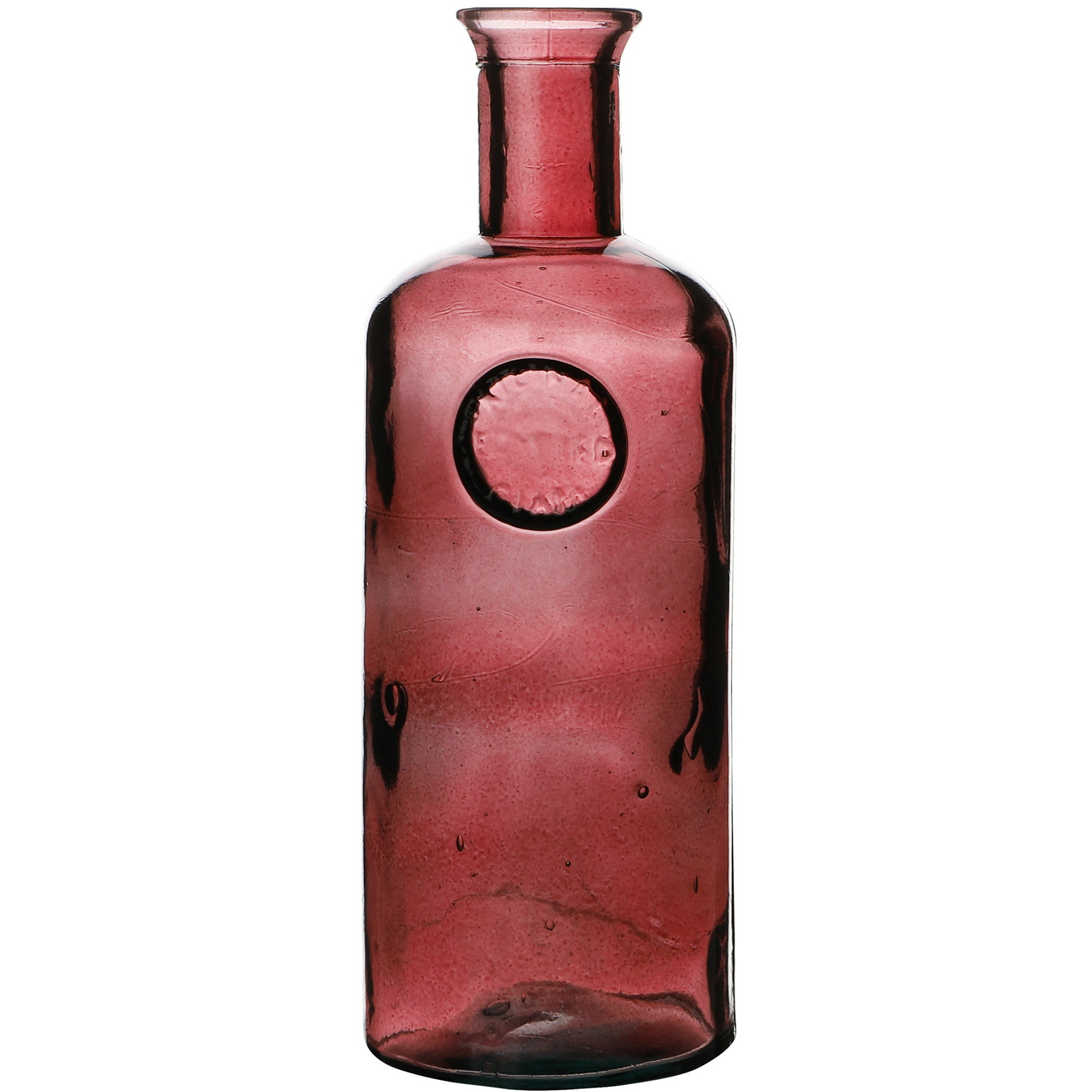 Bloemenvaas Olive Bottle robijn rood transparant glas D13 x H35 cm Fles vazen