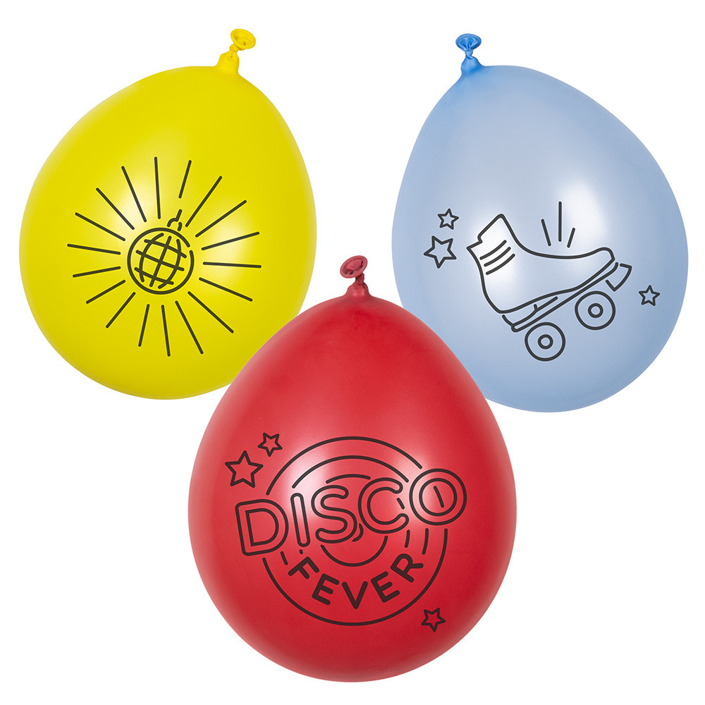 Boland 6x disco ballonnen ca. 25 cm Feestversiering en decoraties