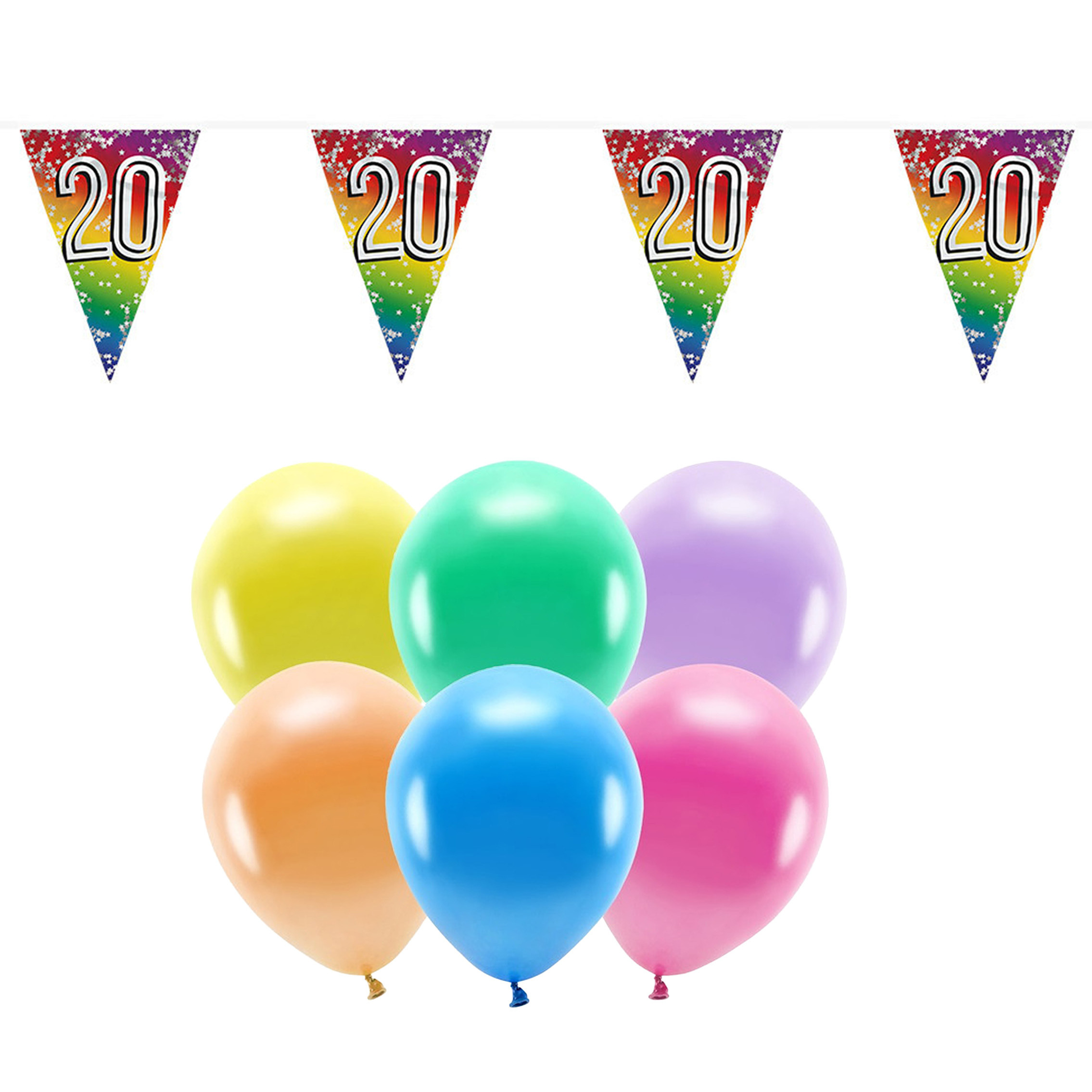 Boland Party 20e jaar verjaardag feest versieringen - Ballonnen en vlaggetjes