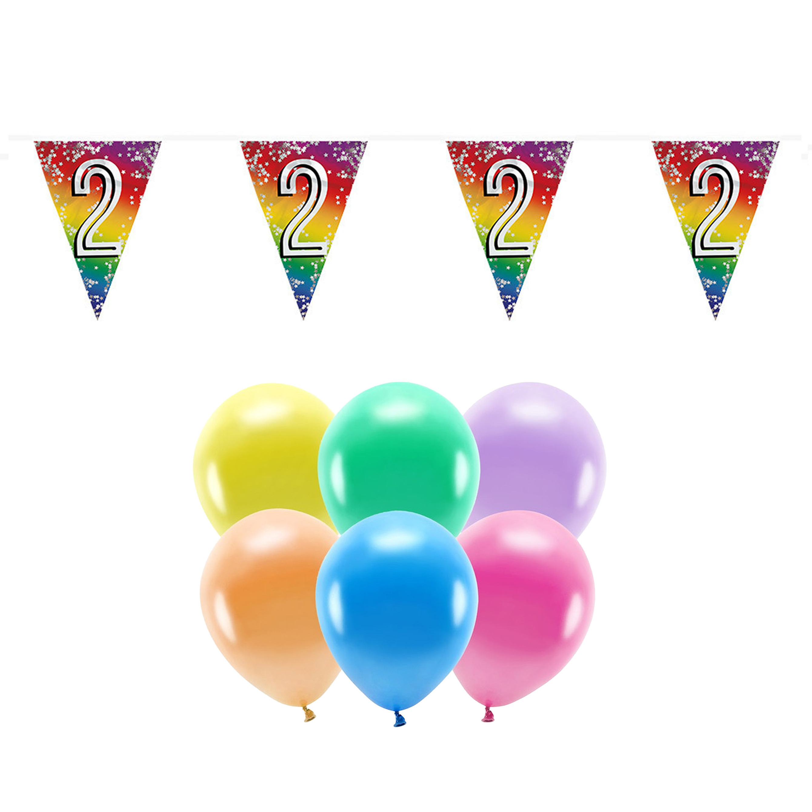 Boland Party 2e jaar verjaardag feest versieringen - Ballonnen en vlaggetjes