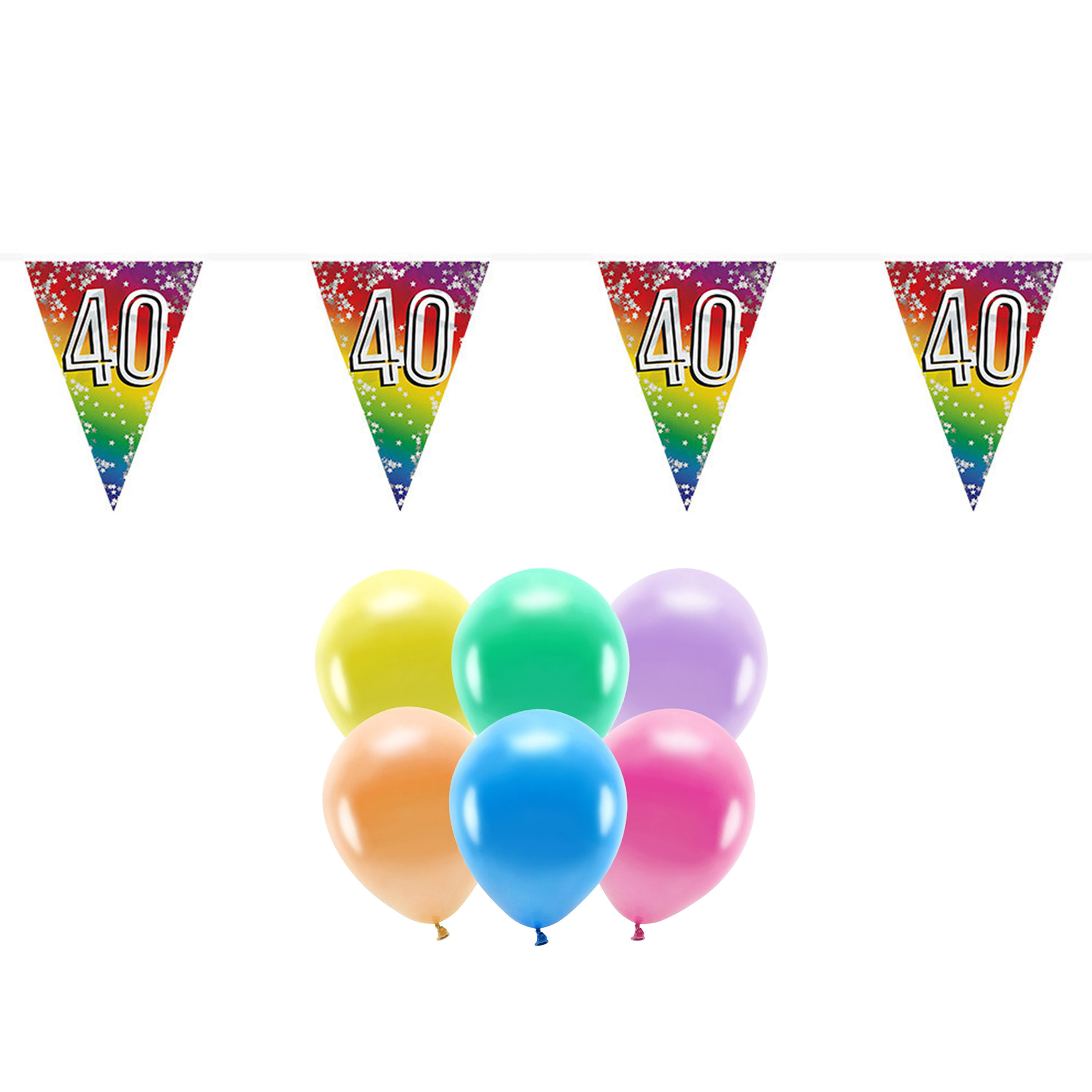 Boland Party 40e jaar verjaardag feest versieringen - Ballonnen en vlaggetjes