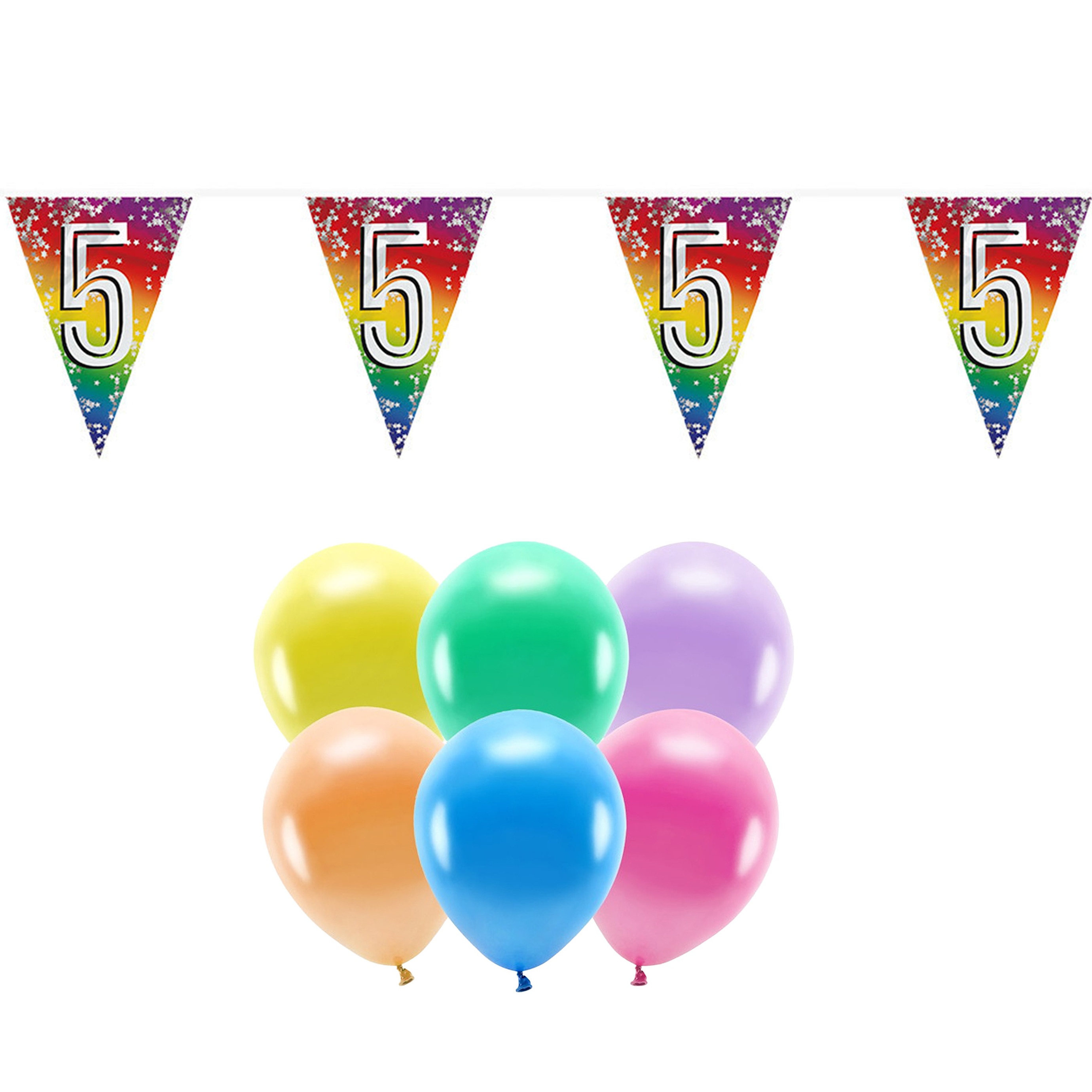 Boland Party 5e jaar verjaardag feest versieringen - Ballonnen en vlaggetjes