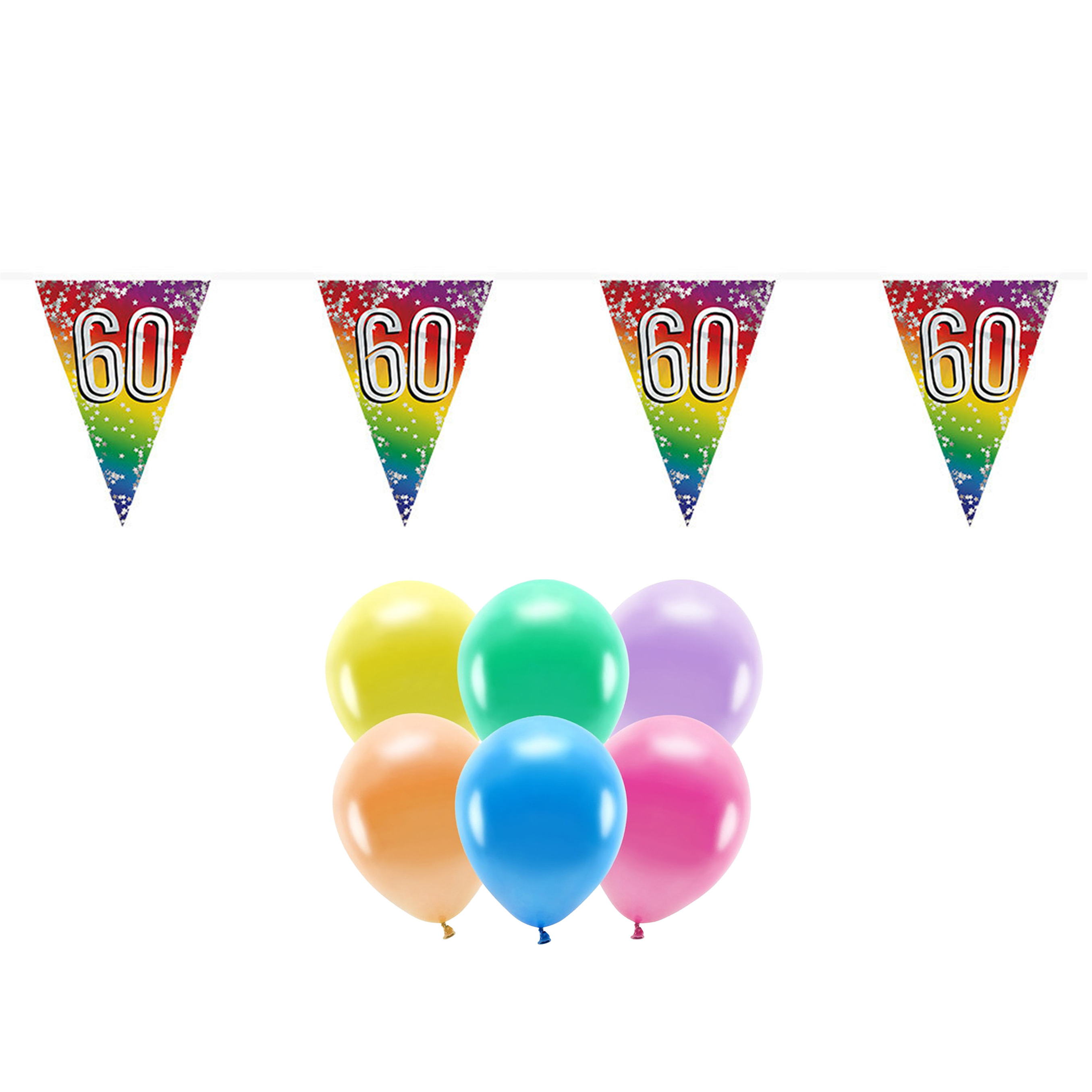 Boland Party 60e jaar verjaardag feest versieringen Ballonnen en vlaggetjes