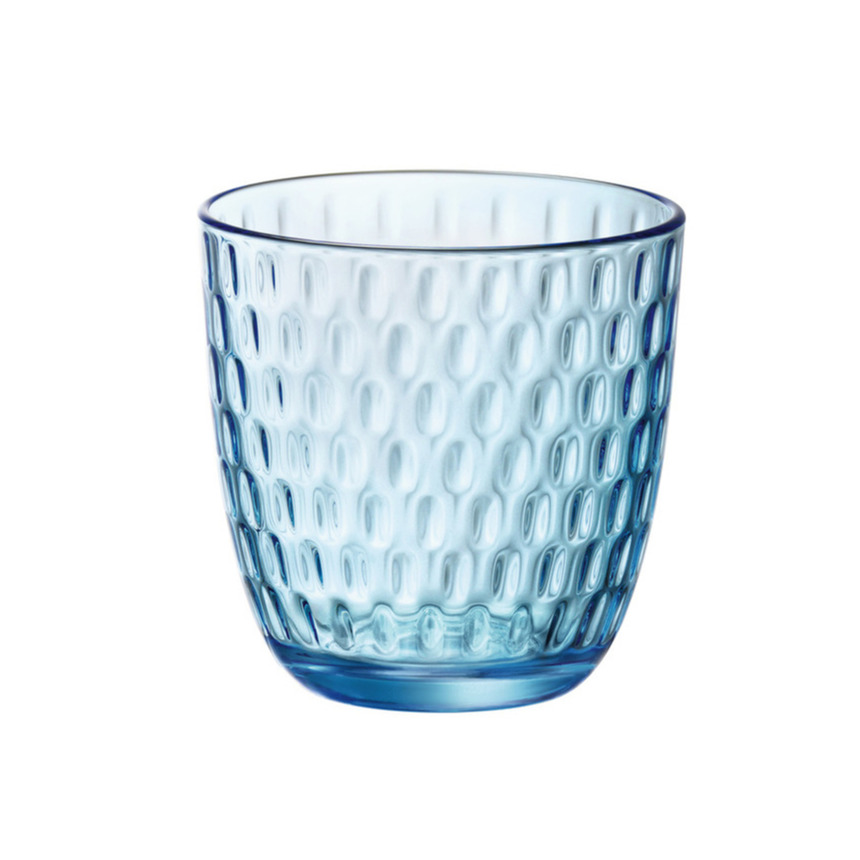 Bormioli Waterglas-drinkglas blauw transparant met relief 290 ml