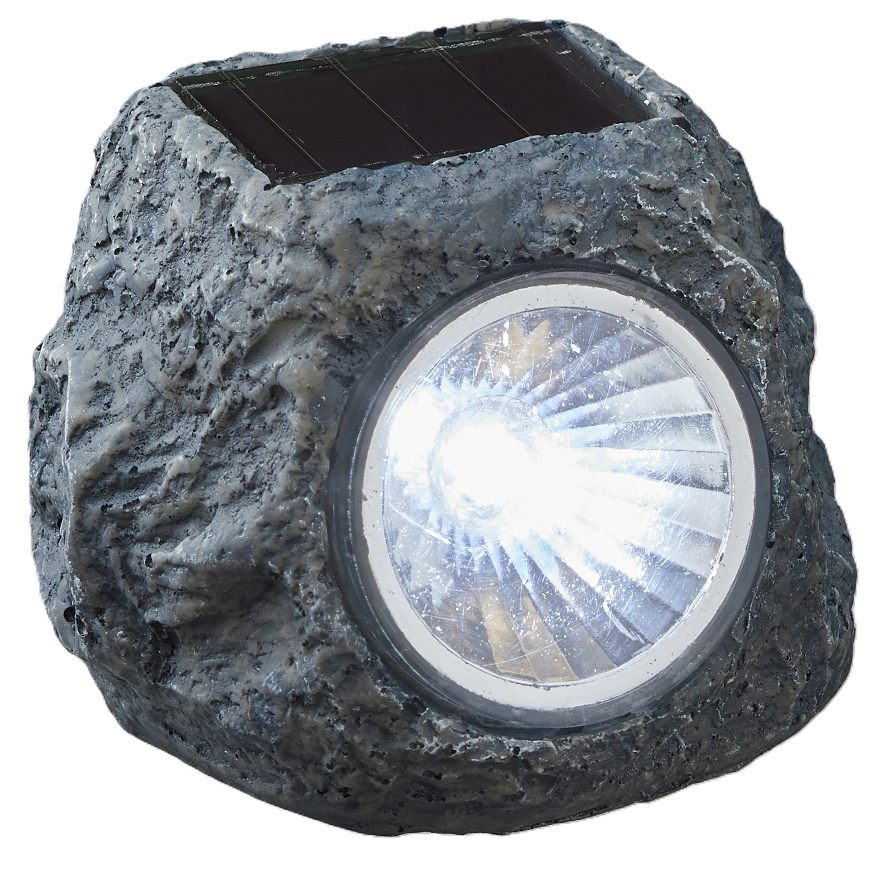 Buiten lamp-spot solar verlichting steen vorm LED 13 x 9 cm