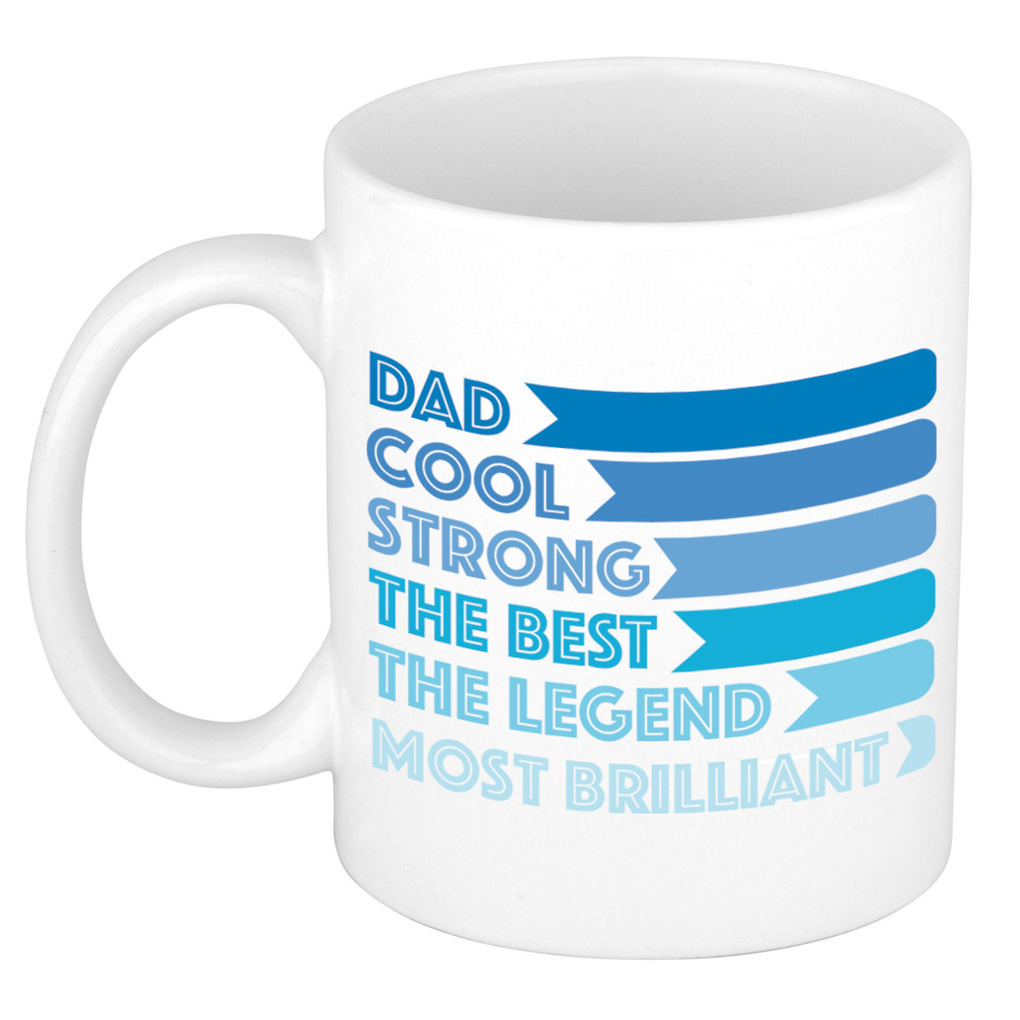 Cadeau koffie-thee mok voor papa lijstje beste papa blauw 300 ml Vaderdag